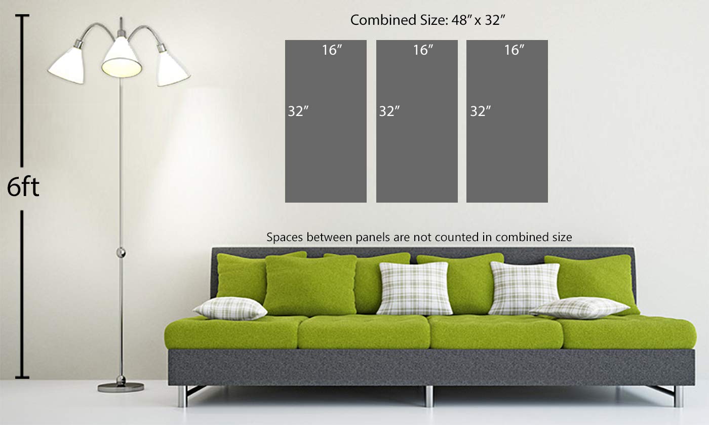 48x32 Inch Green Agave Canvas Print Wall Art - 3 Panel Split Botanical Decor for Living Room, Bedroom & Office | Agave Plant Artwork for Modern Home Decor