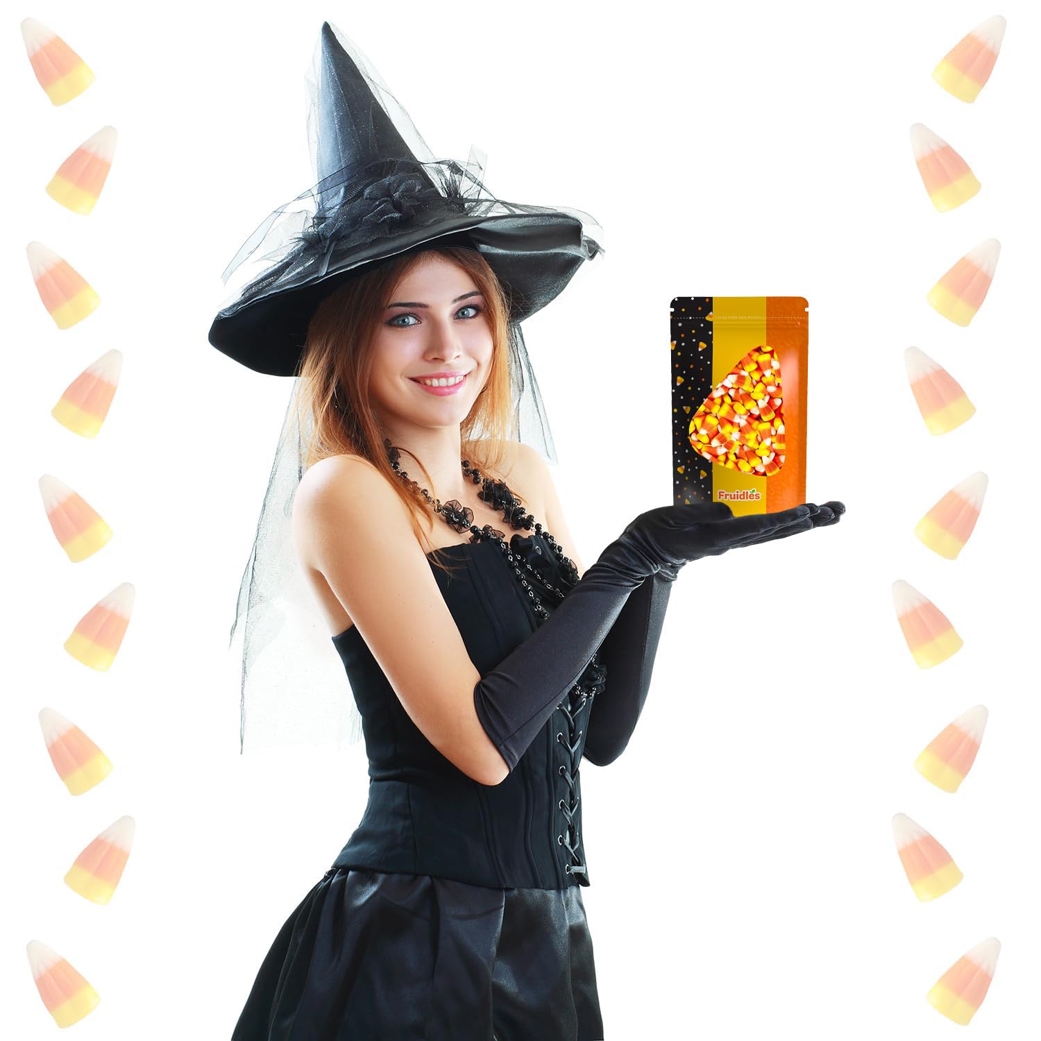 Fruidles Candy Corn - Classic Halloween Candy Bulk (2 Pounds) | Gluten-Free Dragon Teeth Candy for Trick-or-Treating, Party Favors & Holiday Snacking