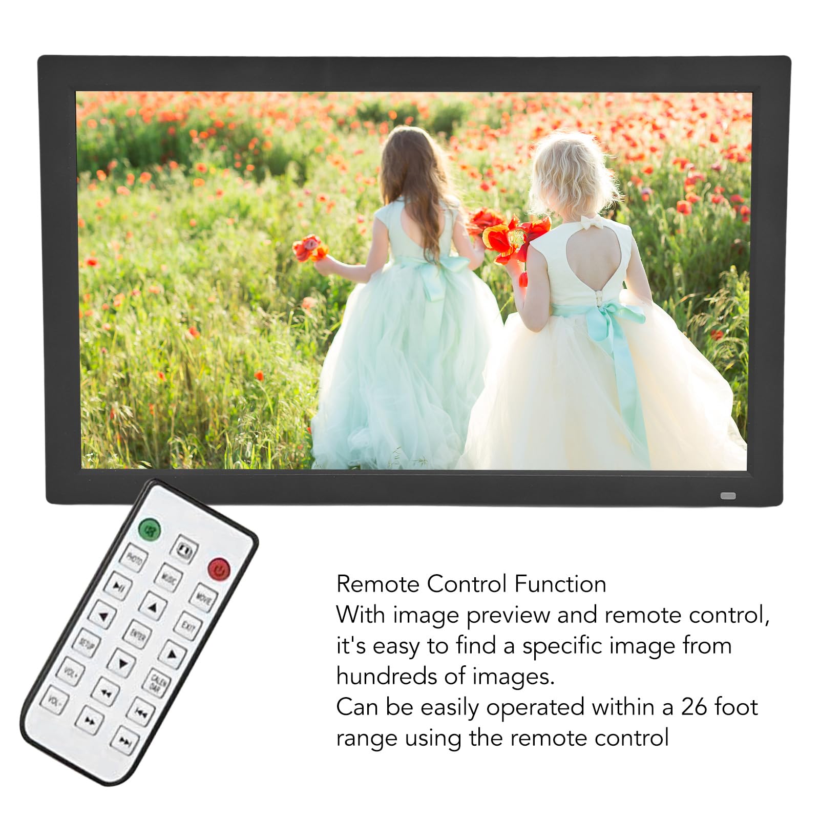 32GB Digital Picture Frame, 21.5 Inch Large HD Digital Photo Frame with 1920x1080 FHD Display & Remote Control - Electronic Picture Frame for Home Decor, Gift, Office, Wedding, Christmas (UK Plug) - Perfect for Displaying Family Photos and Digital Art
