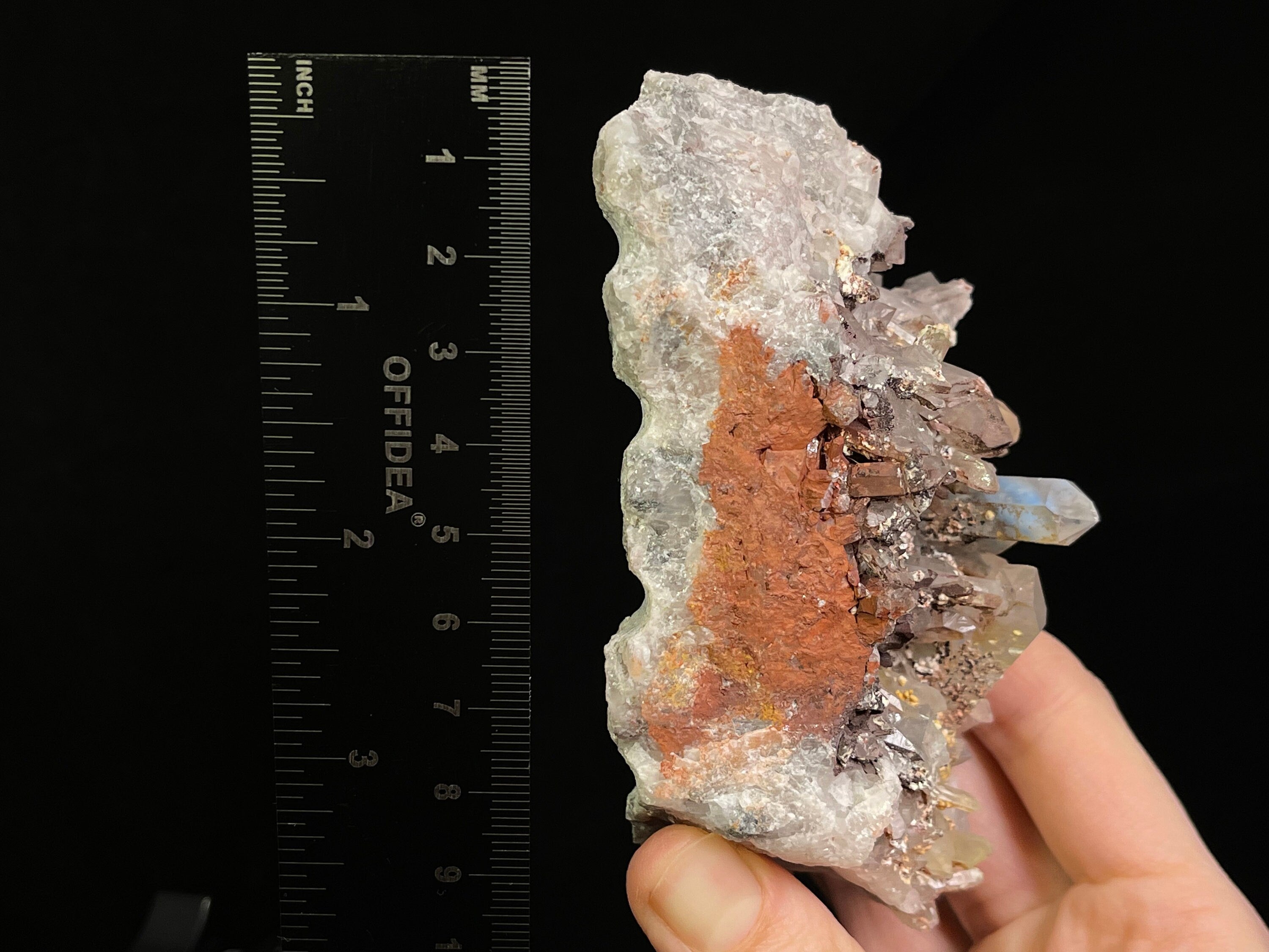 PAPAGOITE in QUARTZ Raw Crystal Cluster with Hematite - Rare Metaphysical Healing Stones for Meditation, Reiki & Energy Work - Natural Mineral Specimen for Collectors & Spiritual Healing