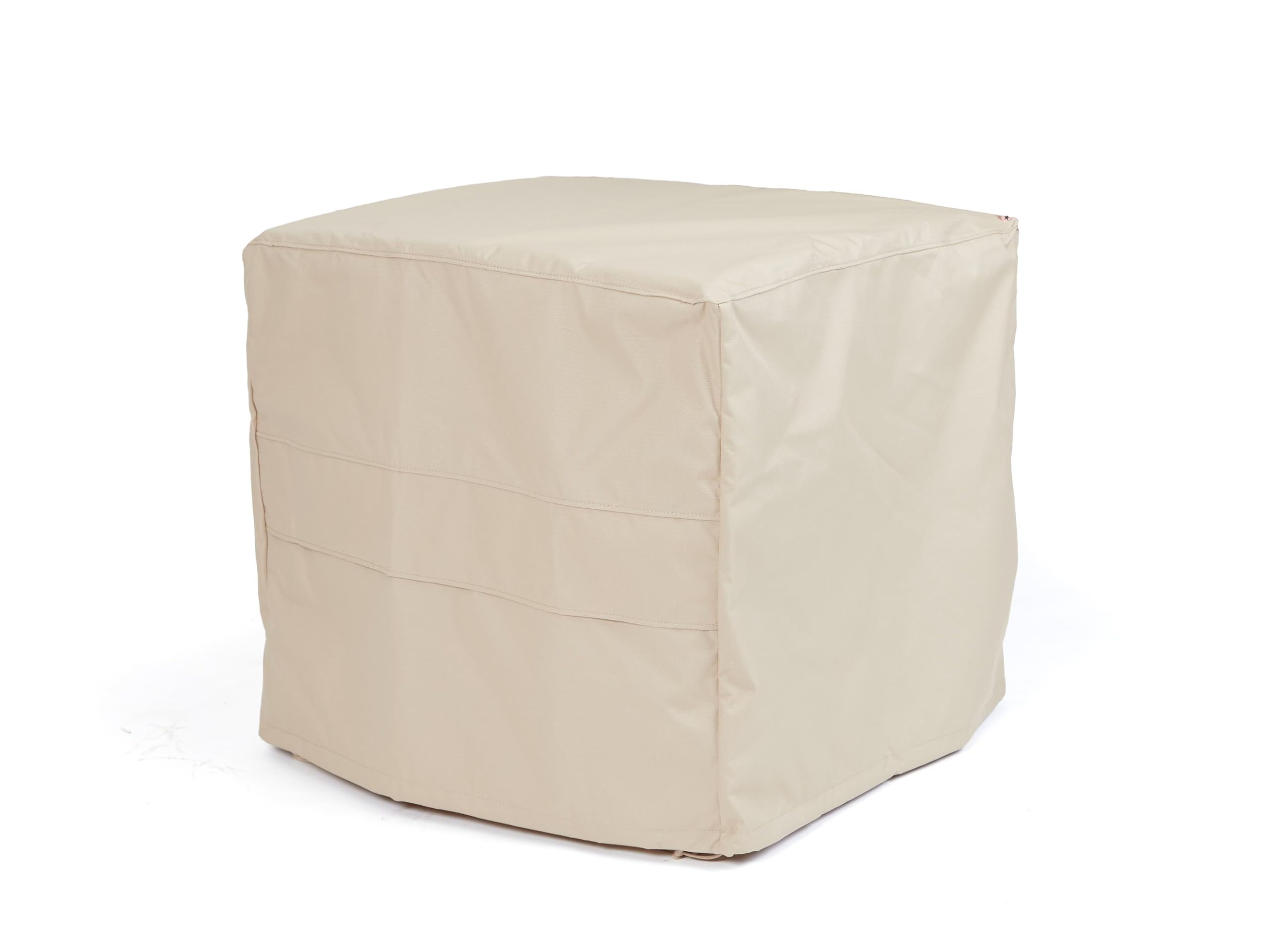 Heavy-Duty 42x42 Inch Square Patio Table Cover - Weatherproof Polyester with Mesh Vent for Outdoor Furniture Protection - Perfect for Deck, Garden & Poolside Use - Ripstop Tan