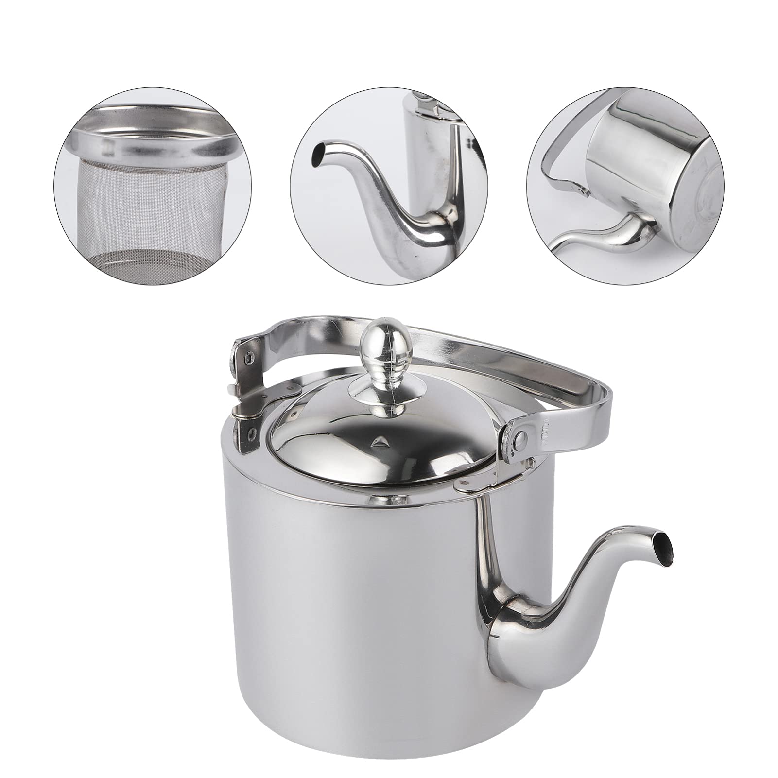 Stainless Steel Tea Kettle with Infuser - Large Stovetop Safe Teapot for Loose Leaf & Herbal Tea | Perfect for Home, Office & Outdoor Tea Brewing