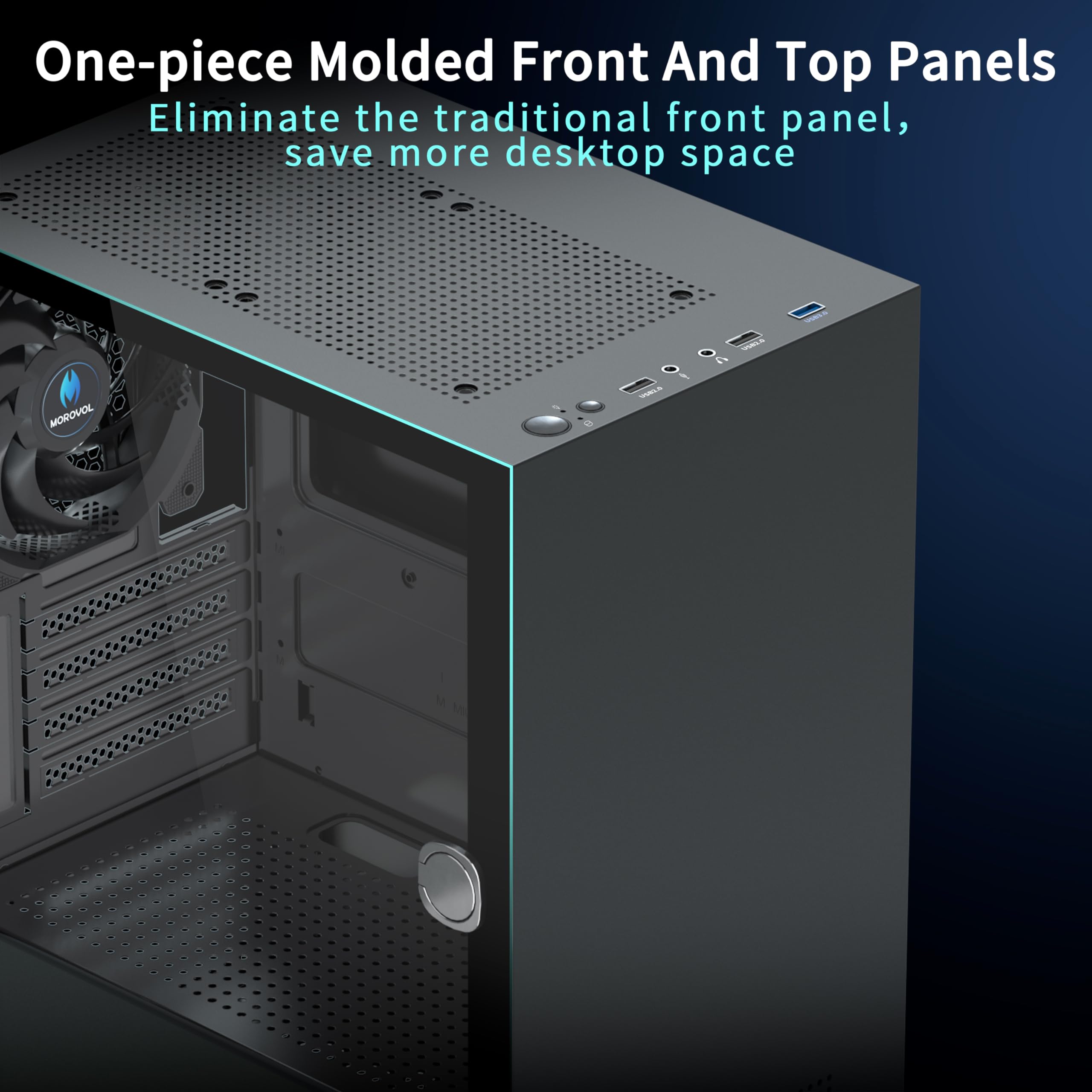 Compact Micro ATX PC Case with Tempered Glass Side Panel - Black Gaming Computer Case with USB 3.0 & Pre-Installed Fan | Perfect for Home Office, Gaming Rigs & Custom Builds