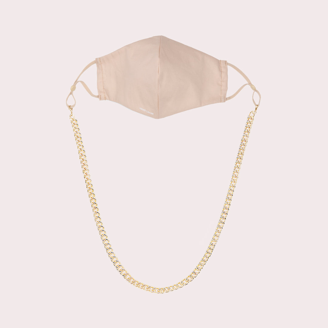12mm Gold Curb Chain Necklace with Mask Pendant - Stylish Layering Jewelry for Everyday Wear & Gifting
