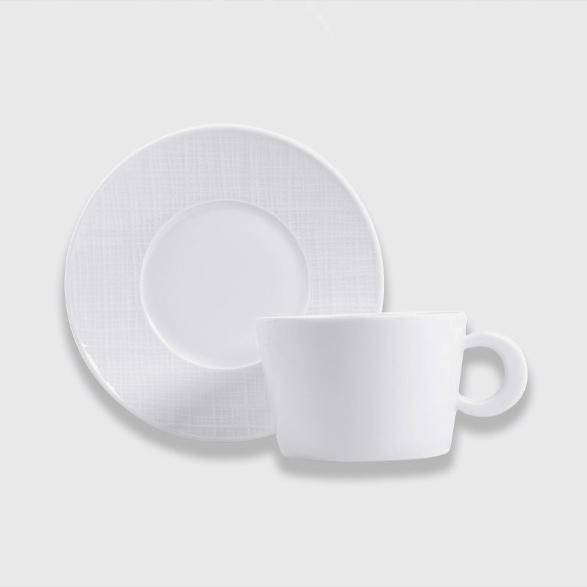 Bernardaud Organza Breakfast Cup and Saucer Set - Elegant Porcelain Tea Cup with Saucer for Morning Coffee, Tea, or Breakfast - Perfect for Home, Cafe, or Gift Giving
