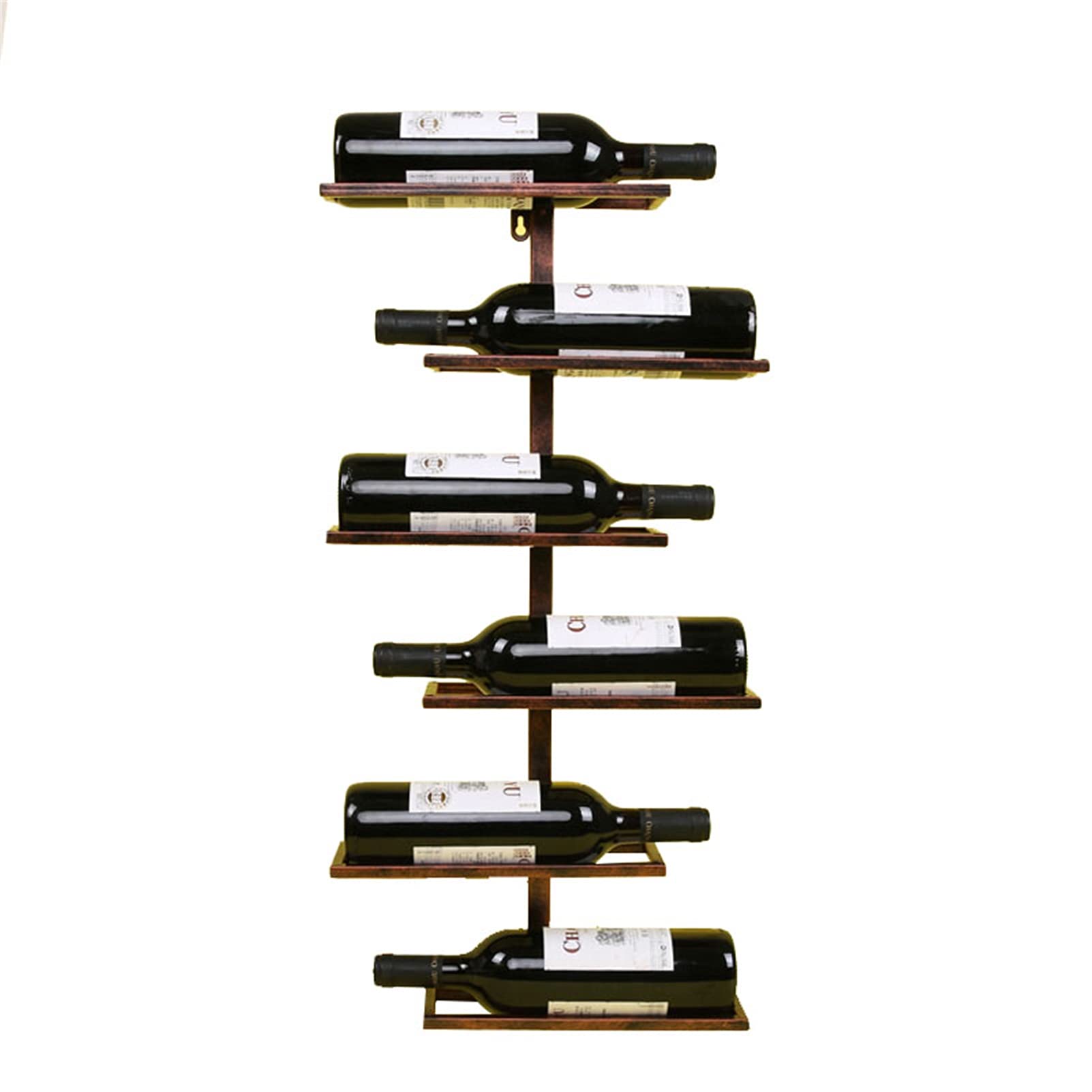 Wall Mounted Wine Rack - 4/6 Bottle Holder for Under Cabinet, Kitchen & Bar - Bronze & Black Wine Storage Rack - Perfect for Small Spaces, Home Decor & Entertaining Guests