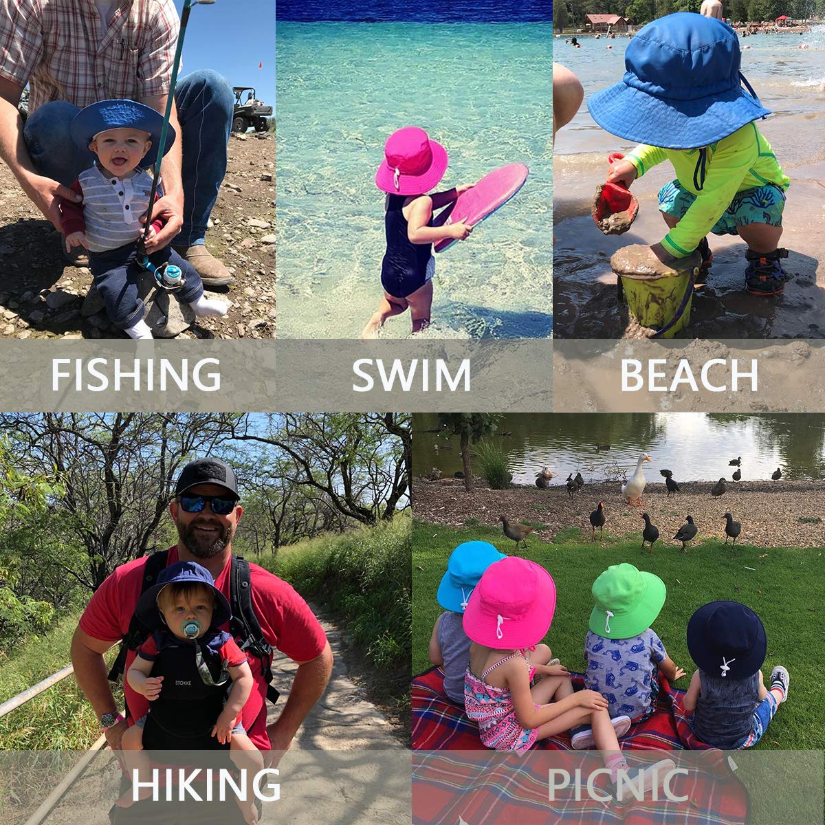 UPF 50+ Baby Sun Hat for Toddlers - Adjustable Wide Brim Beach & Swim Hat for Boys & Girls - Perfect for Summer Outdoor Activities, Pool Parties, and Beach Vacations