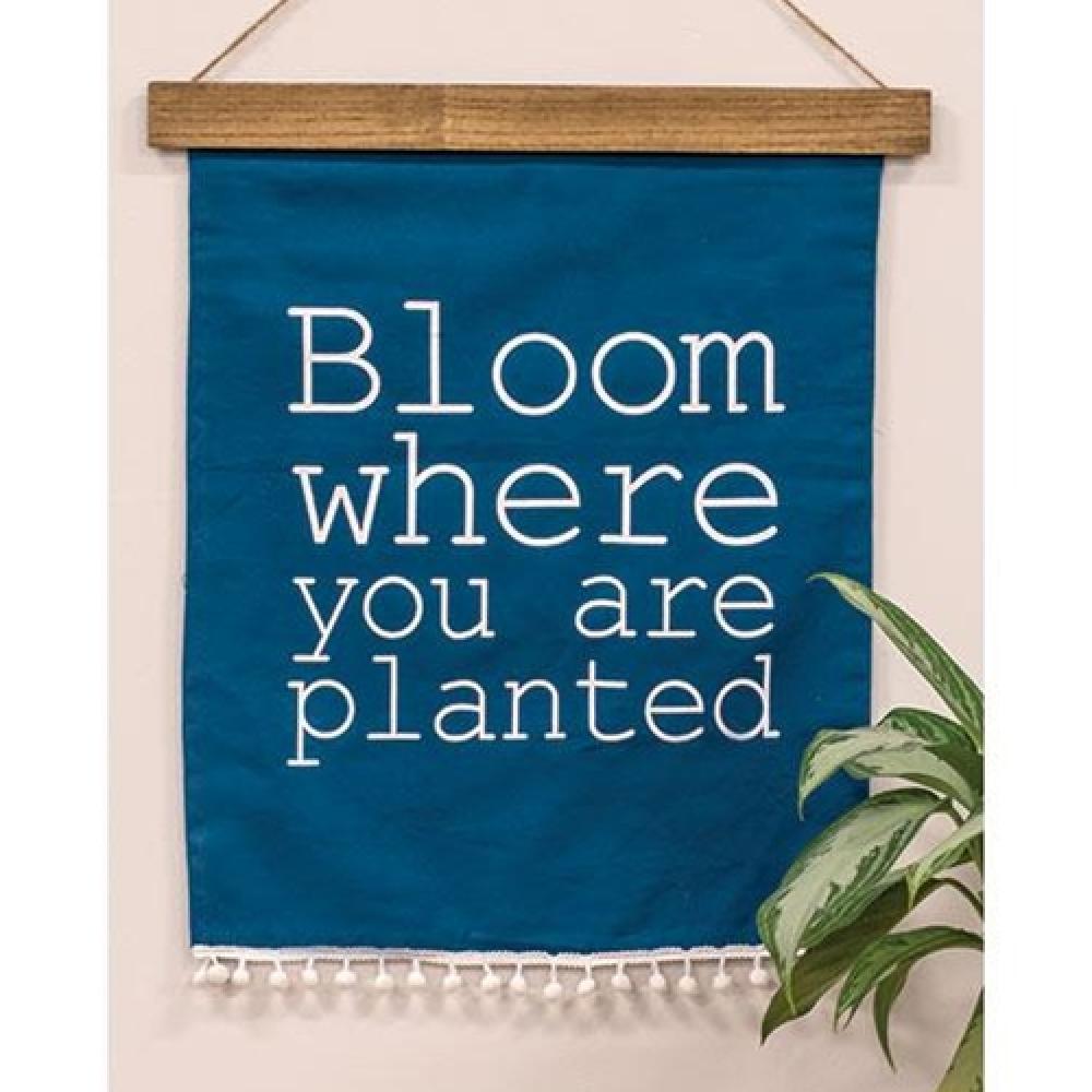 Bloom Where You Are Planted - Inspirational Fabric Wall Art Decor for Home, Office & Nursery - Perfect for Bedroom, Living Room & Gift Giving