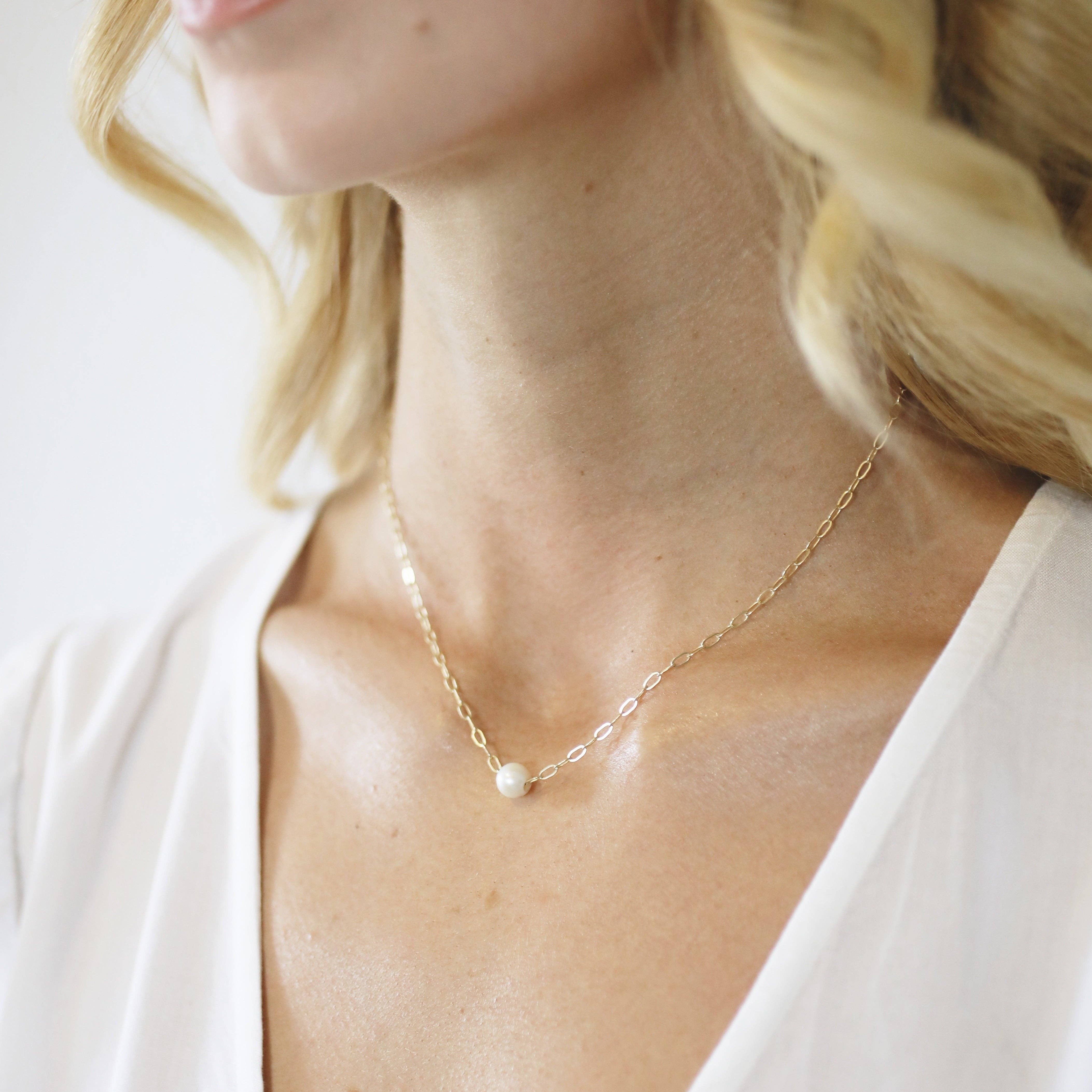 Elegant Chocolate & Steel Pearl Chain Necklace for Women - Perfect for Parties, Weddings & Everyday Wear
