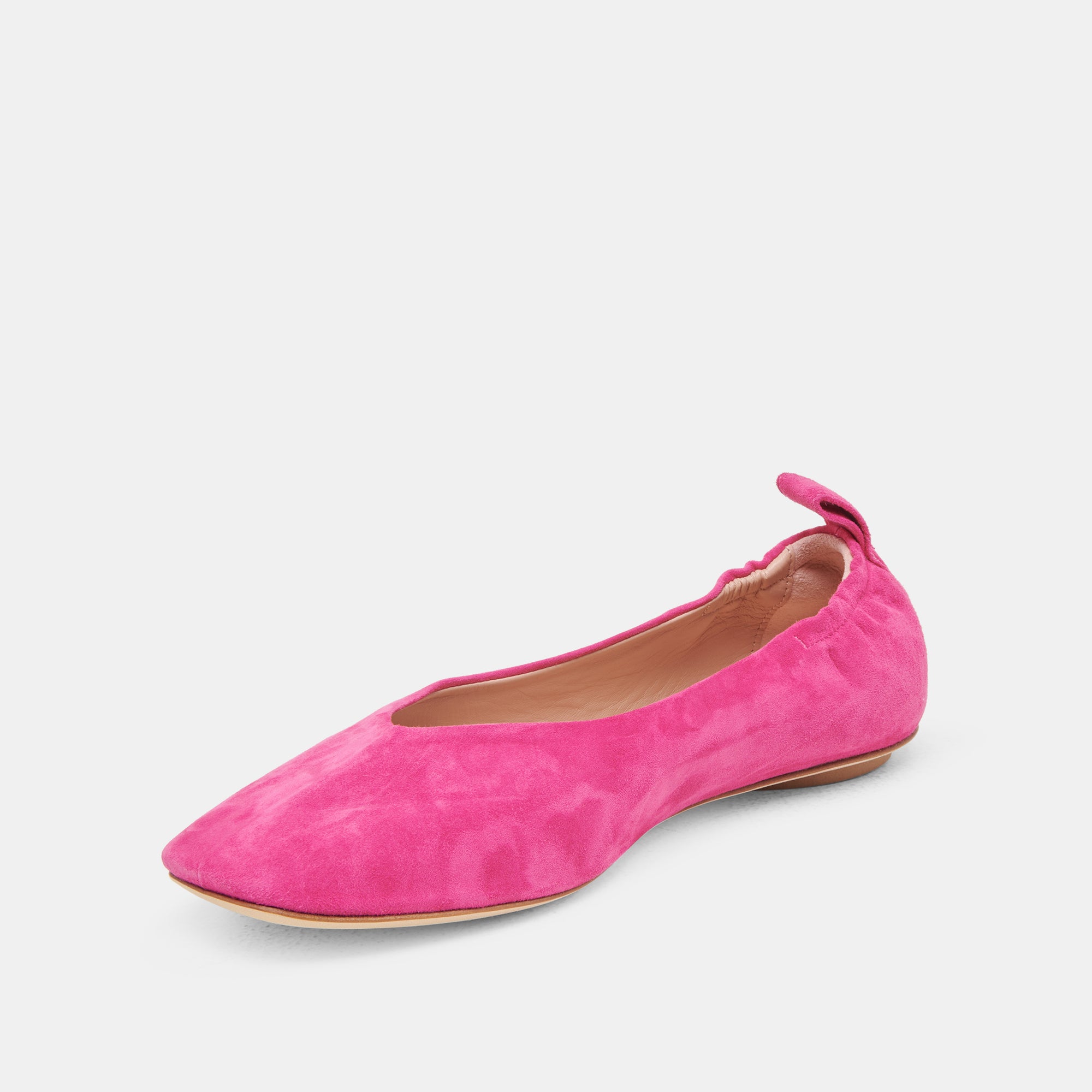 VINNIE Women's Ballet Flats - Fuchsia Suede Comfortable Slip-On Shoes for Casual Wear, Office & Daily Outfits