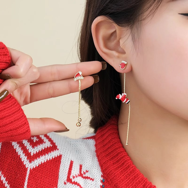 Festive Santa Claus Snowman Sleigh Reindeer Tassel Christmas Earrings for Women | Holiday Party Jewelry Gift | Perfect for Xmas Celebrations & Winter Festivities