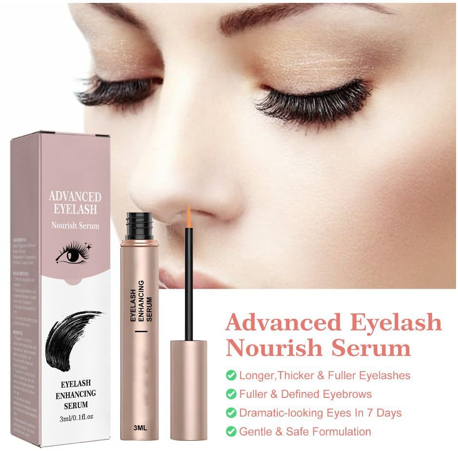 Maya London Eyelash Growth Serum - Natural Lash Enhancer for Longer, Thicker Lashes - Vegan & Crucial Oil-Free Formula (1pc) - Perfect for Nighttime Lash Care & Special Occasion Makeup