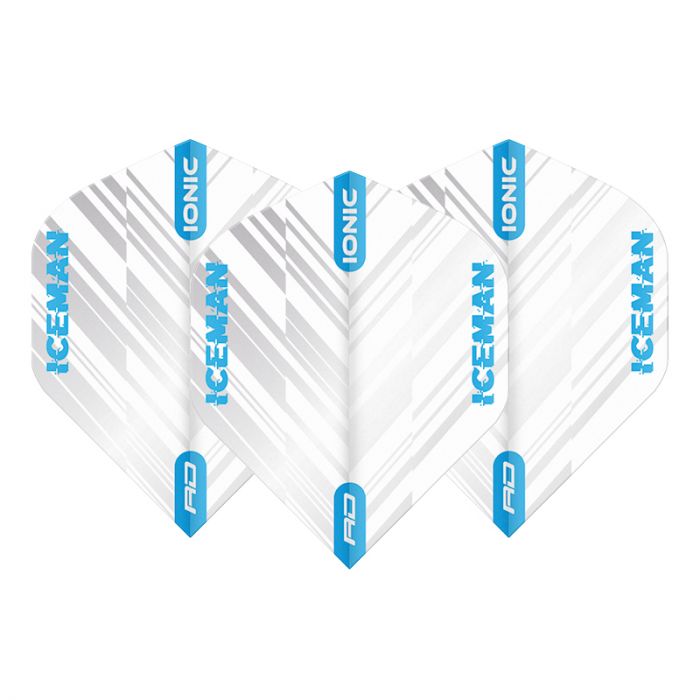 RED DRAGON Hardcore Ionic Gerwyn Price Iceman Silver & White Stripe Darts Flights - Professional Dart Accessories for Tournaments & Pub Games