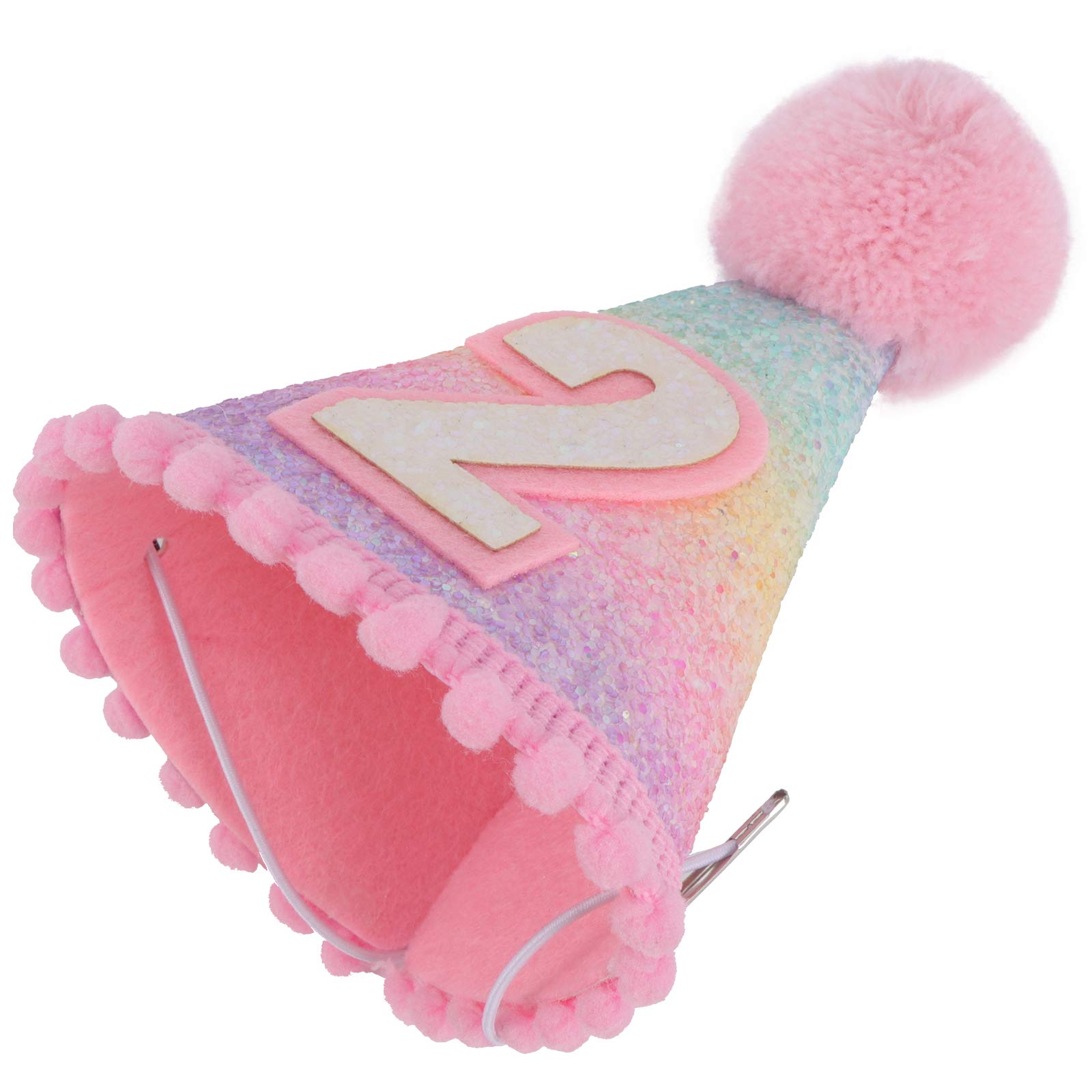 1st Birthday Headband for Girls - Glitter Princess Party Hat with Soft Fabric - Perfect for Baby's First Birthday, Princess Theme Parties & Photo Shoots