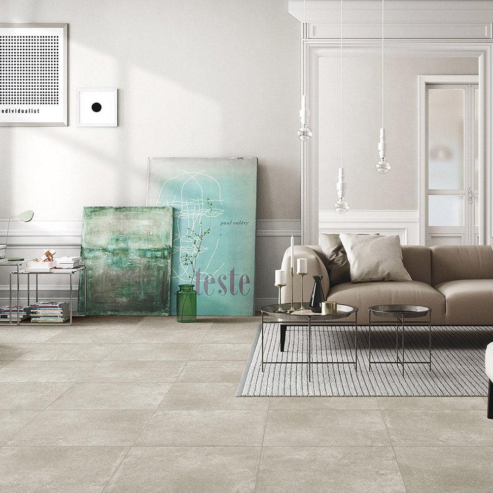 Premium Prague Tortora 300x400mm Glossy Wall Tile - Modern Concrete Look Porcelain Tile for Kitchen Backsplash, Bathroom & Living Room Accent Walls