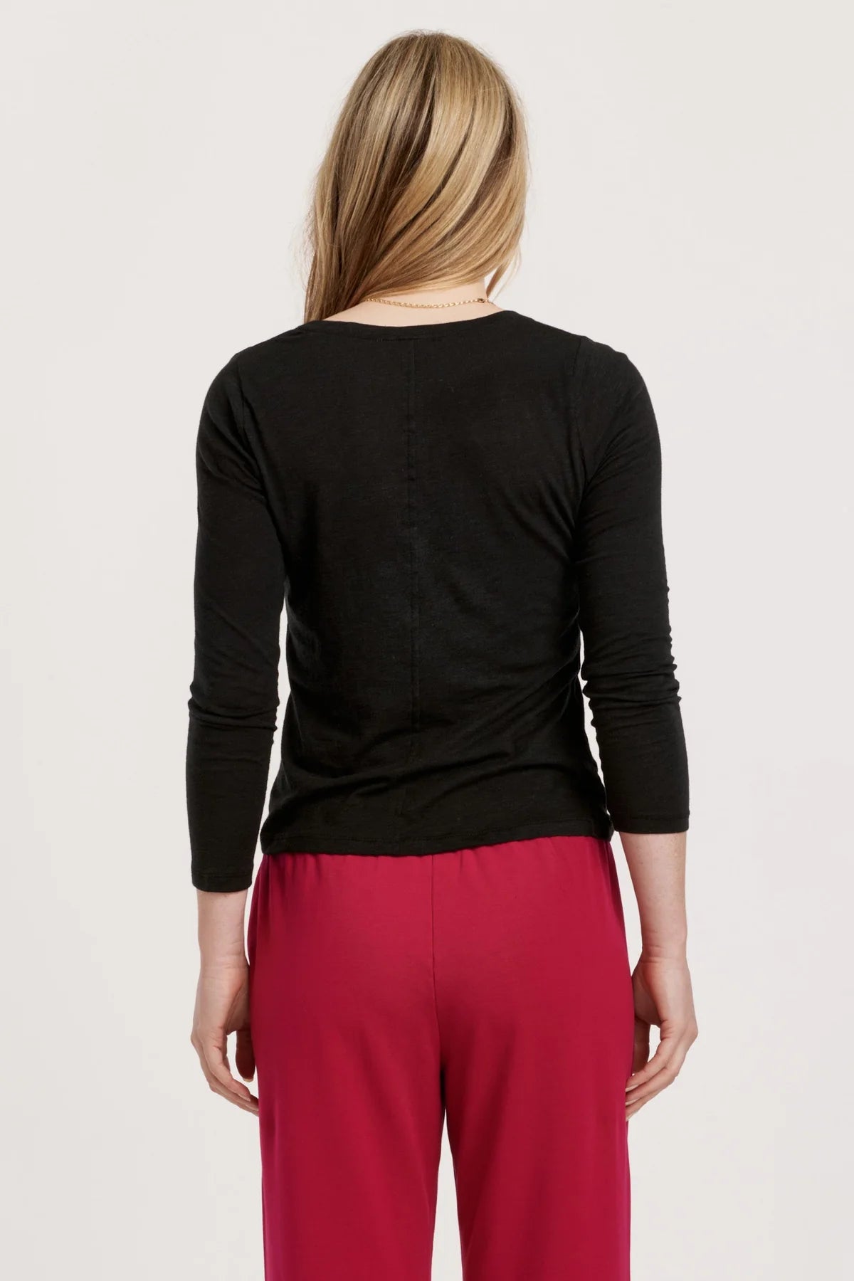 Clark Women's Long Sleeve T-Shirt - Soft Cotton Basic Top for Casual Wear (Black) | Perfect for Layering, Office & Everyday Outfits