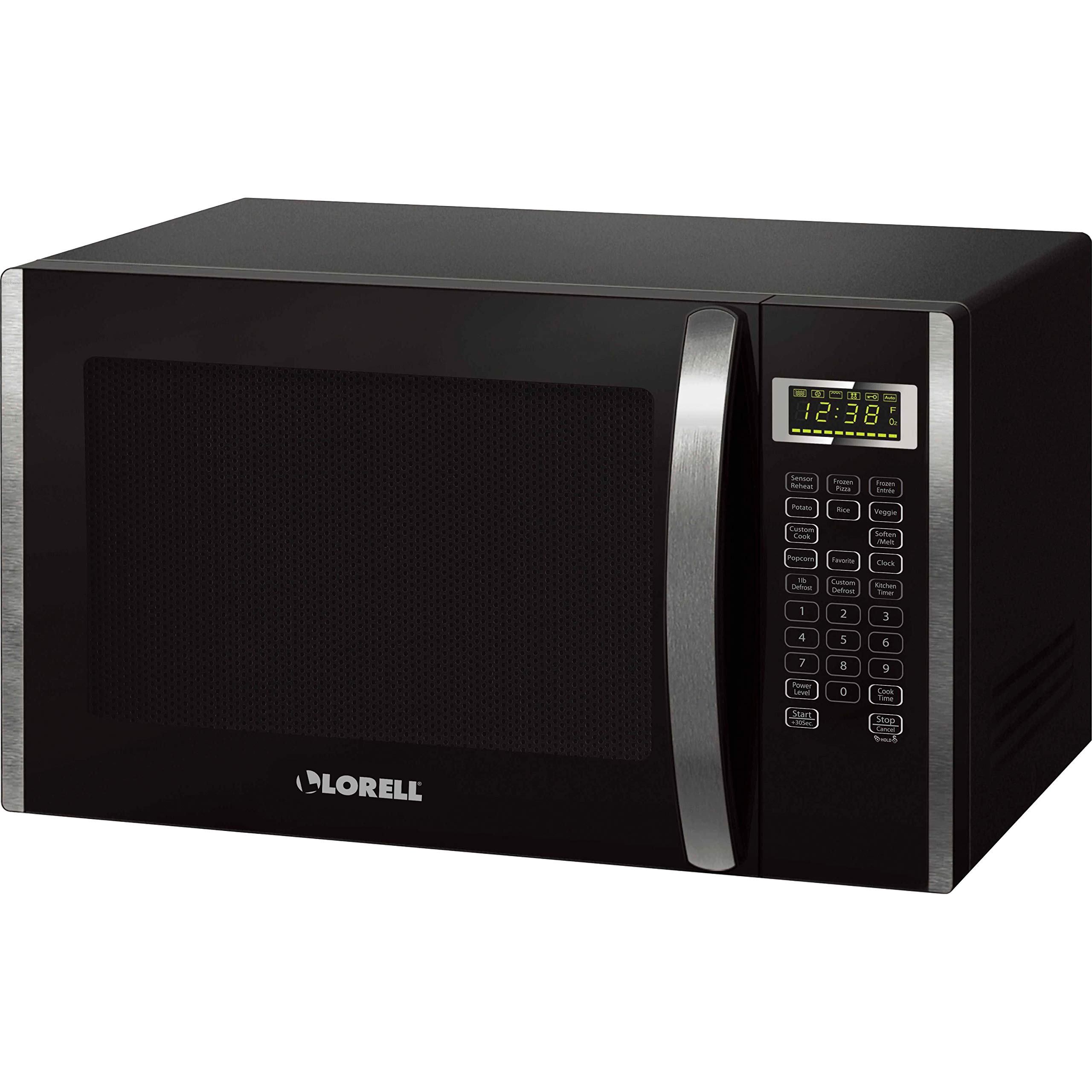 Lorell 1.6 cu ft Compact Microwave Oven - Perfect for Small Kitchens, Dorms, Offices & RVs | Fast Cooking & Reheating | 1000W Power | Stainless Steel Design
