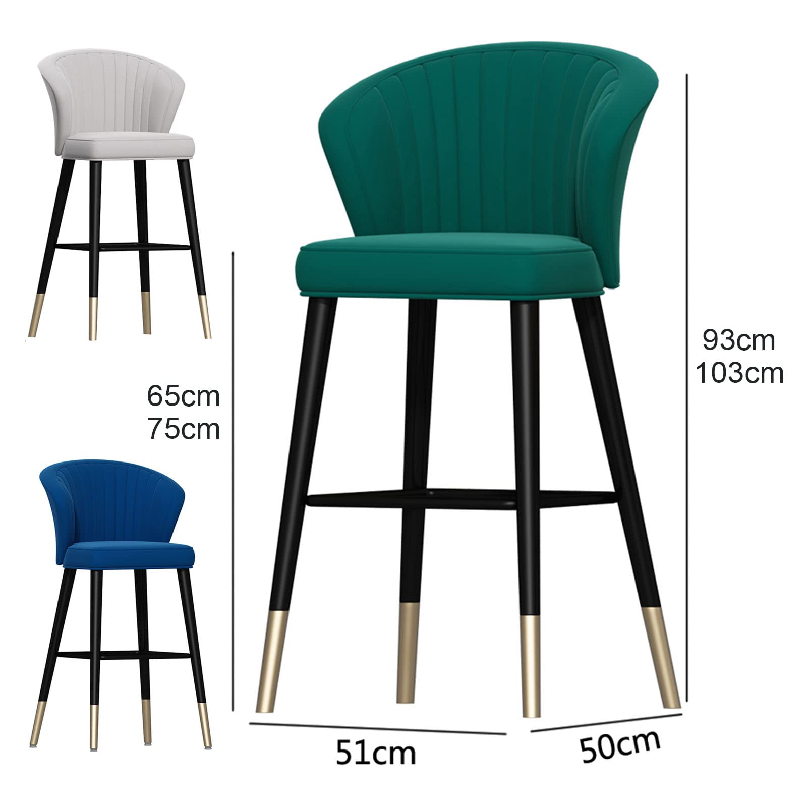 Premium Velvet Bar Stools Set of 2 - 26