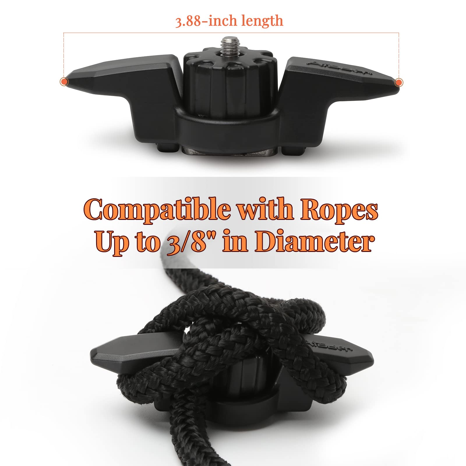 Heavy Duty Kayak Anchor Cleat - Universal Track Mount for Kayaks, Secure Rope Cleat for Kayak Rail Accessories - Perfect for Fishing, Camping & Water Sports