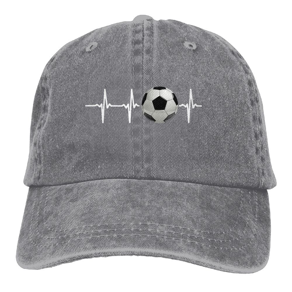 Men's Low Profile Baseball Cap - Soccer Heartbeat-1 Golf Hat in Polo Style for Sports & Outdoor Activities
