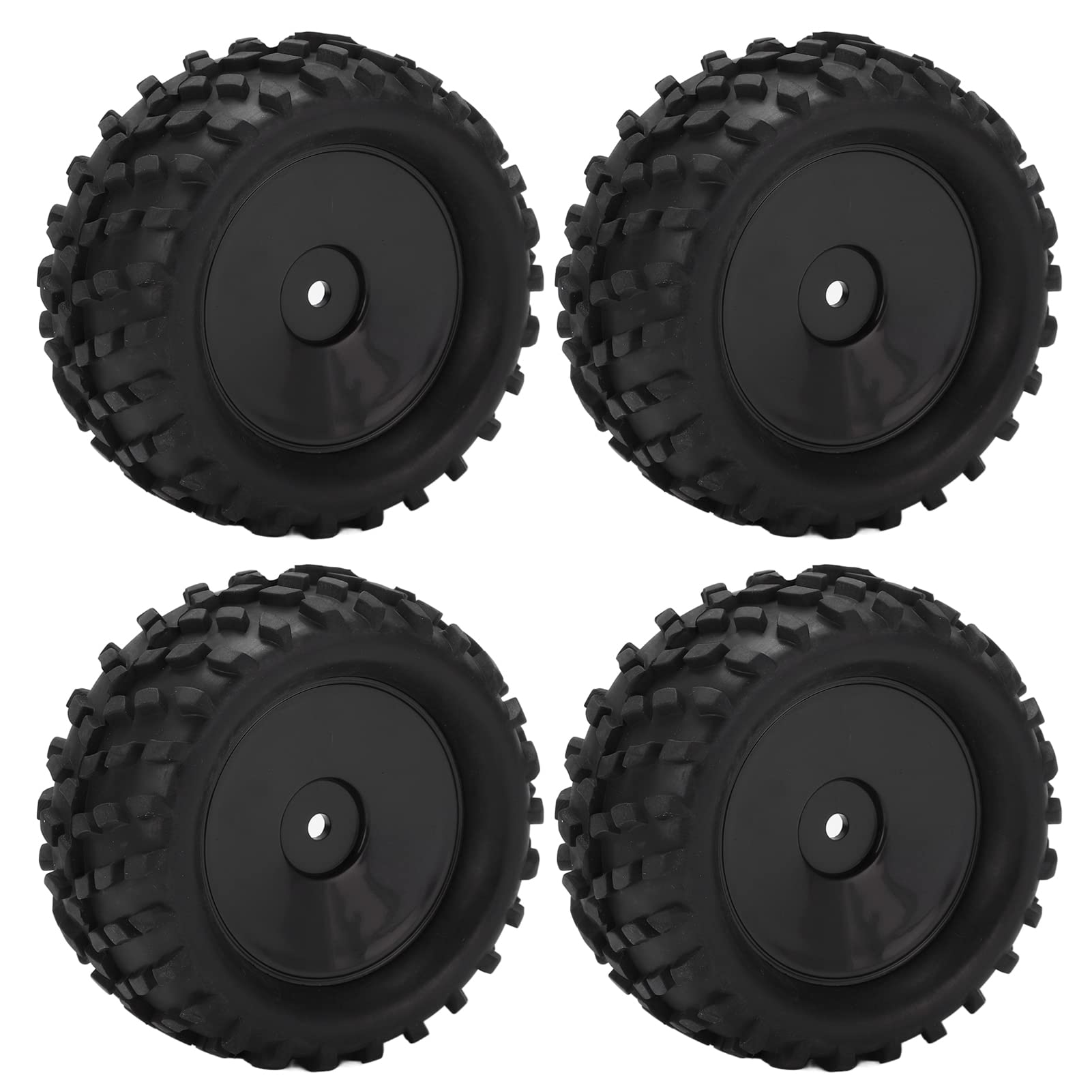 Alomejor 4pcs 82MM RC Rubber Tires & Wheel Rims Set for 144001 1/14 Scale Off-Road RC Cars - Durable Front/Rear Replacement Tires for Racing, Crawling & Off-Road Adventures