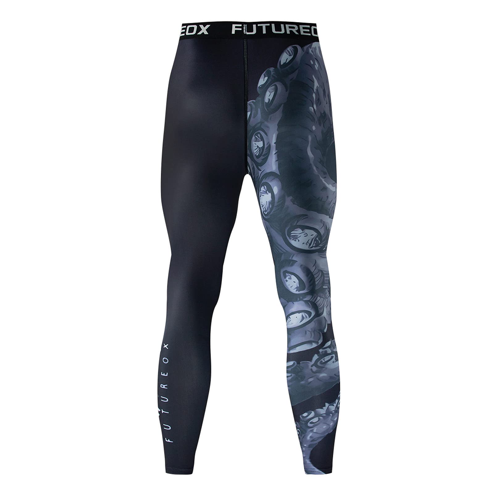 Fossean Men's Compression Leggings - Quick Dry Gym Running Tights for Fitness & Jogging