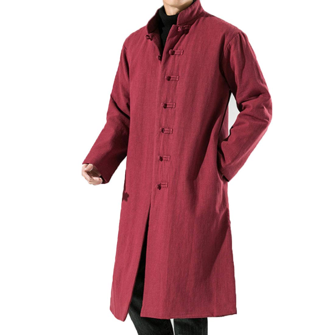 Traditional Chinese Men's Padded Jacket with Frog Buttons - Winter Warm Coat for Cold Weather | HZCX FASHION | Ideal for Cultural Events, Winter Outfits & Asian Fashion Style