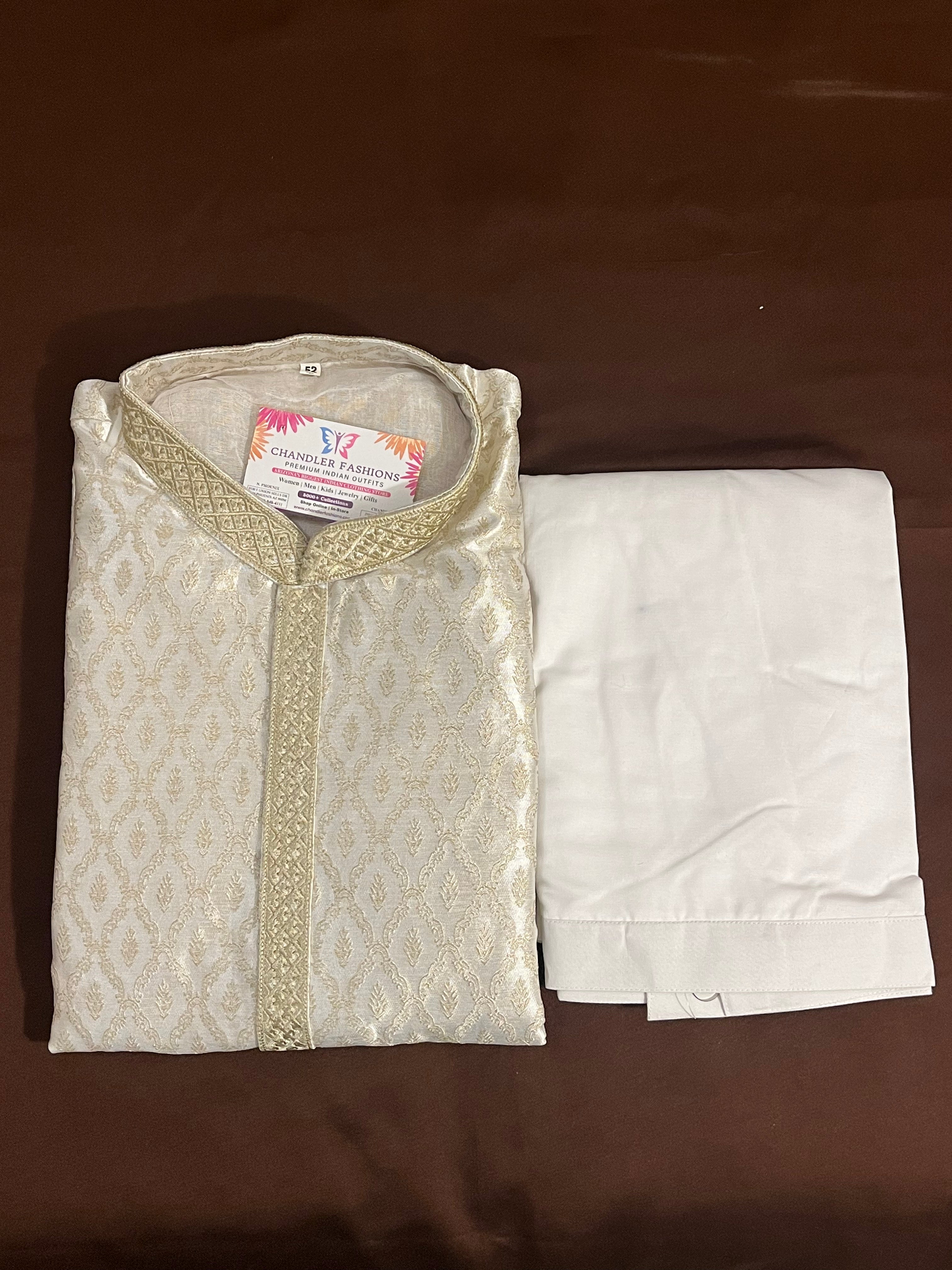 Elegant Cream Color Full Sleeve Embroidered Kurta Pajama Set for Men | Traditional Indian Ethnic Wear for Weddings & Festivals
