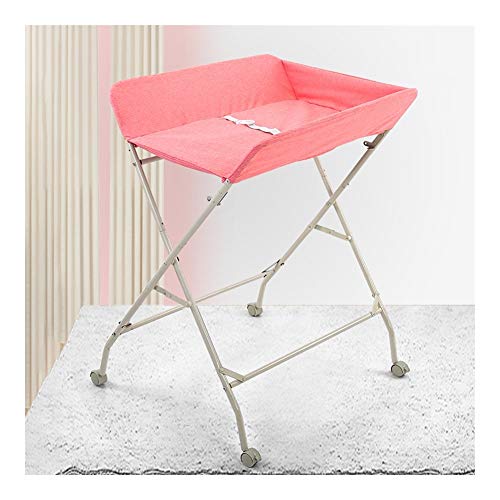 Multifunctional Baby Care Bed - Newborn Bath & Changing Table with Folding Wheels, Universal Storage Rack & Drying Station | Perfect for Nursery, Travel & Home Organization (Color: A)