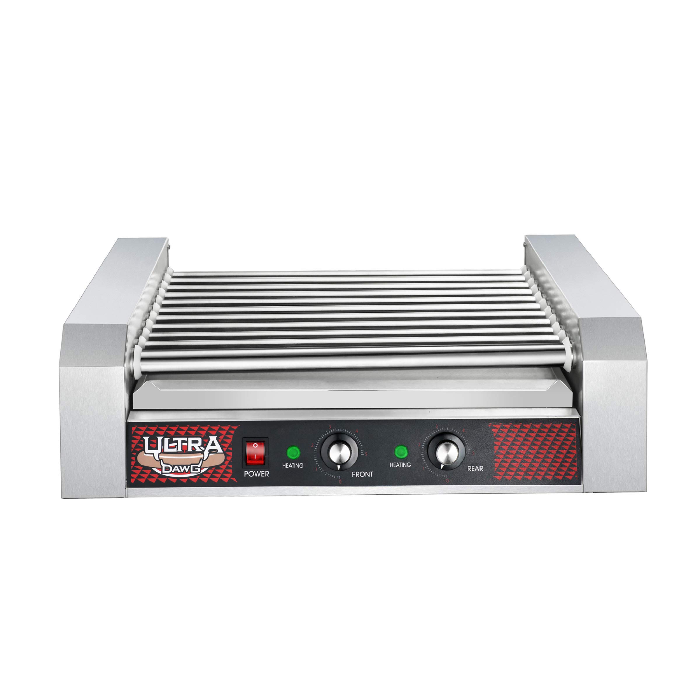 Premium Hot Dog Grill with 11 Stainless Steel Rollers - Cook 30 Hot Dogs or Sausages Simultaneously | Great Northern Popcorn 876071RCM | Perfect for Backyard BBQs, Parties & Outdoor Events
