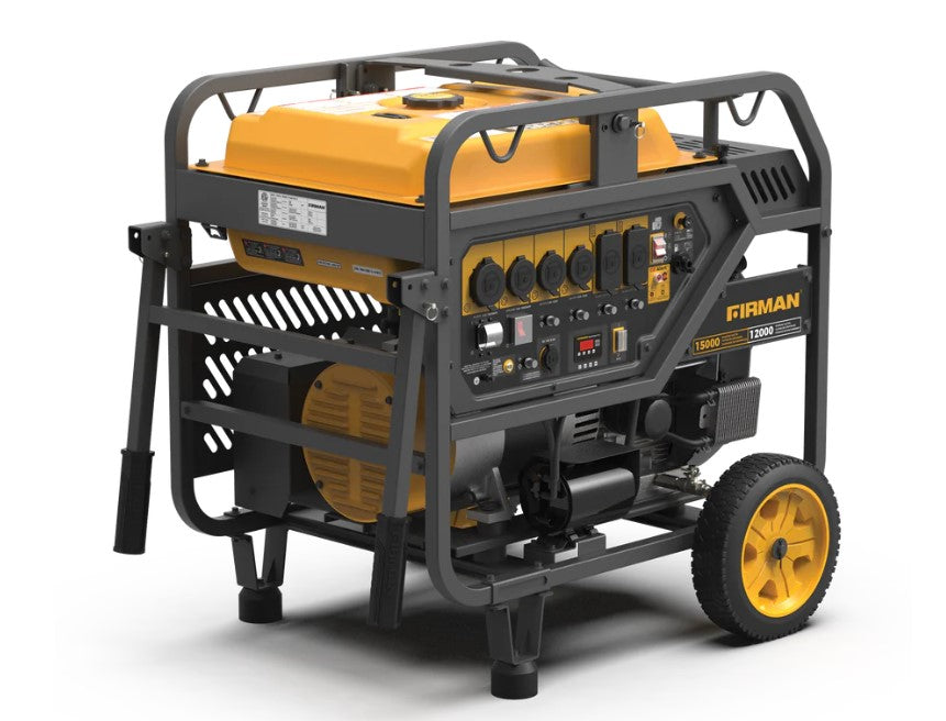 Firman P12002 12000W/15000W 50 Amp Electric Start Gas Generator with CO Alert - Portable Power for Home Backup, Camping & Outdoor Events
