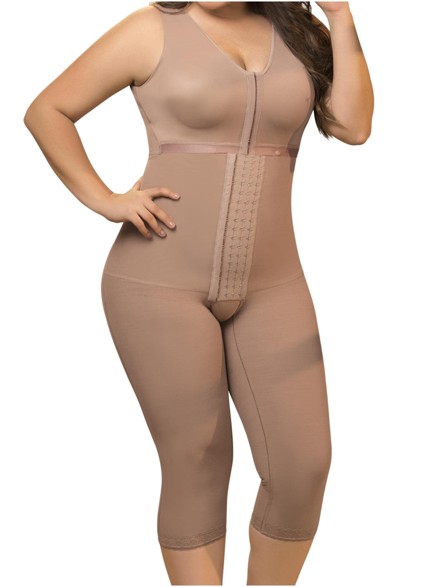 MARIAE 9282 Post Surgery Compression Shapewear with Built-in Bra | Colombian Body Shaper for Tummy Control & Waist Training | Perfect for Recovery After Liposuction, C-Section or Tummy Tuck