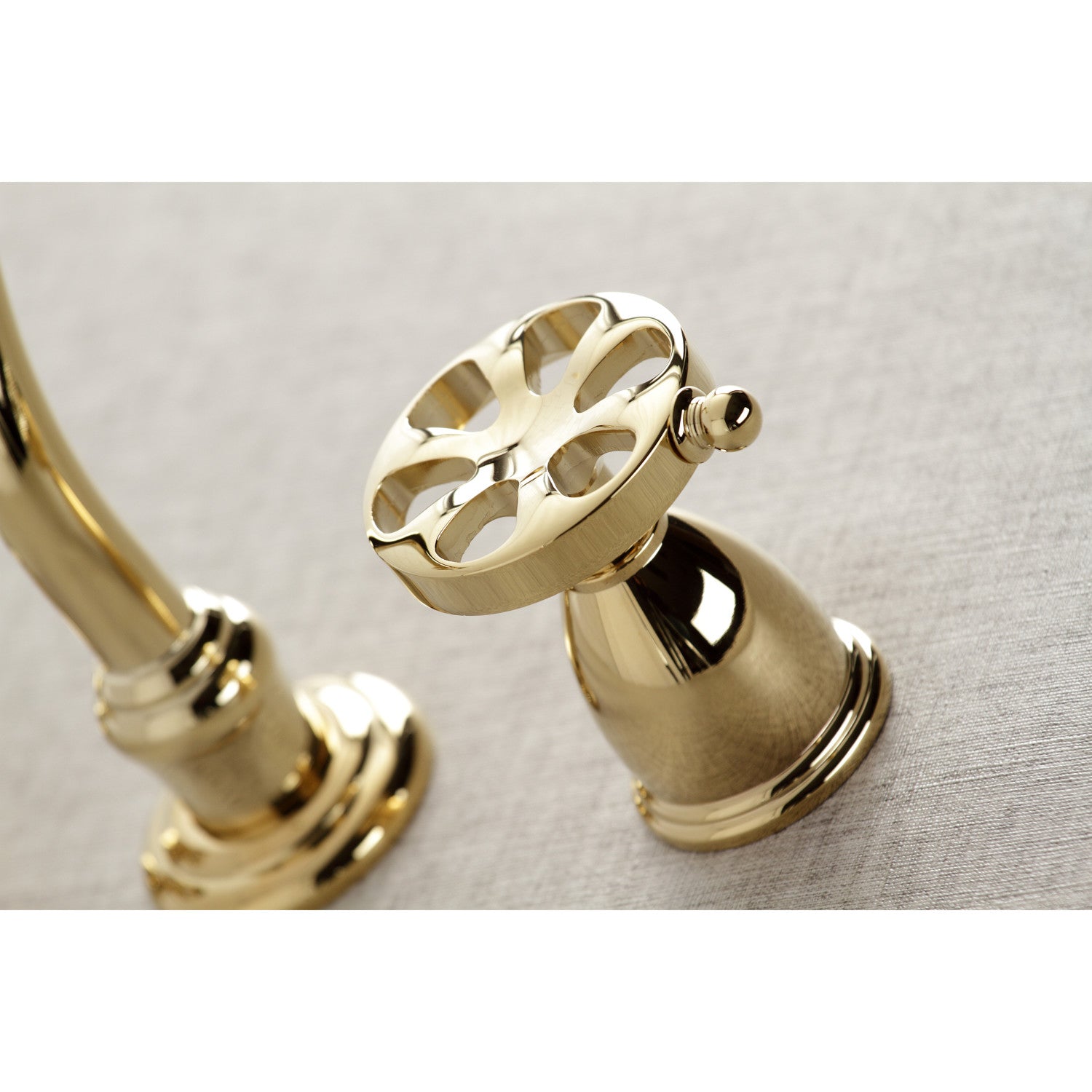 Belknap KS3022RX Polished Brass Roman Tub Faucet - Two Handle 3 Hole Wall Mount Bathroom Fixture for Luxury Bathtubs & Spa Retreats