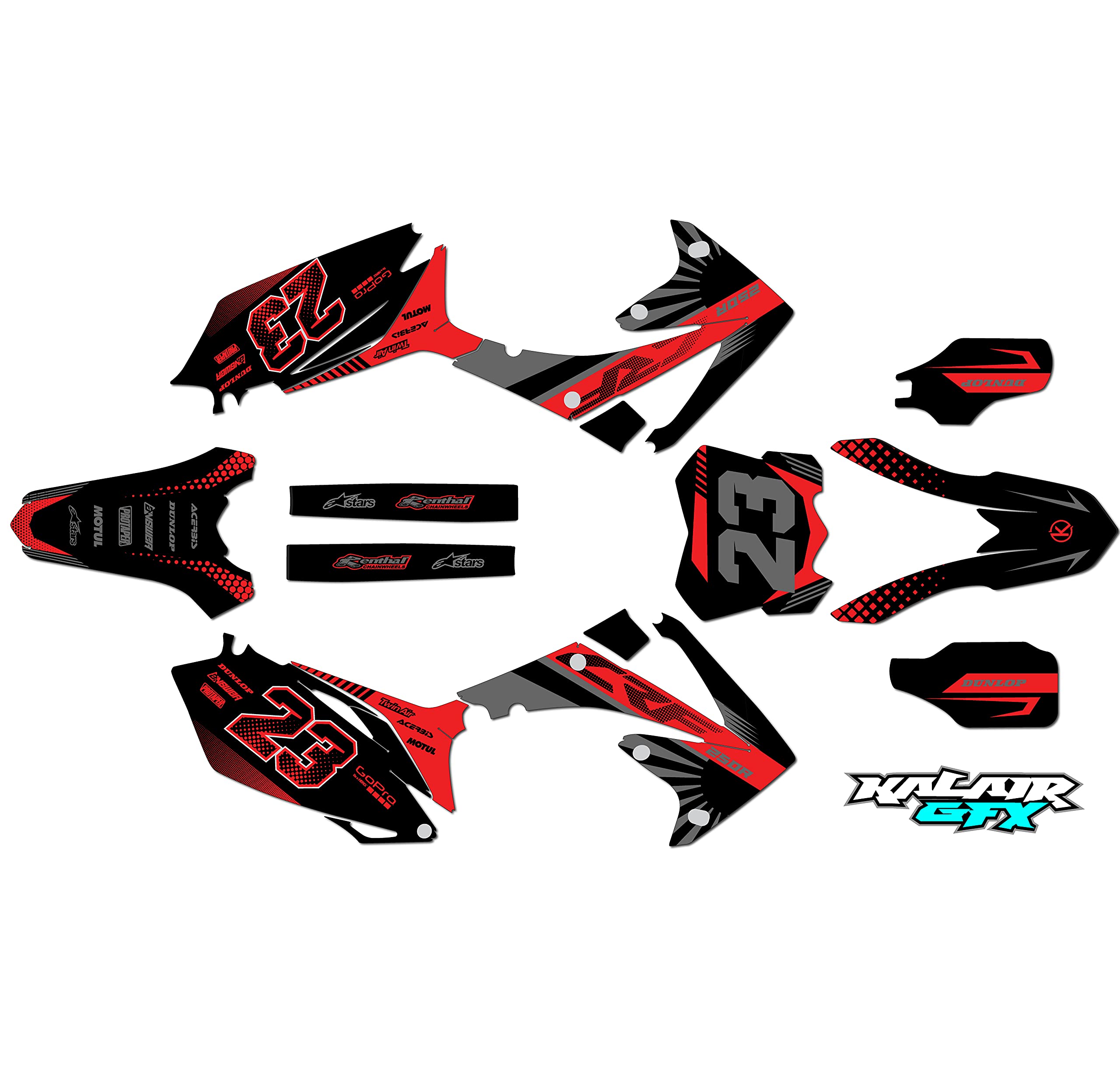 Premium Honda CRF250R (2010-2013) FH Series Red 9 Mil Graphics Kit - High-Quality Dirt Bike Stickers, Motocross Racing Decals & Motorcycle Accessories for Off-Road Pit Bikes - Perfect for Motocross Racing, Trail Riding & Custom Bike Styling
