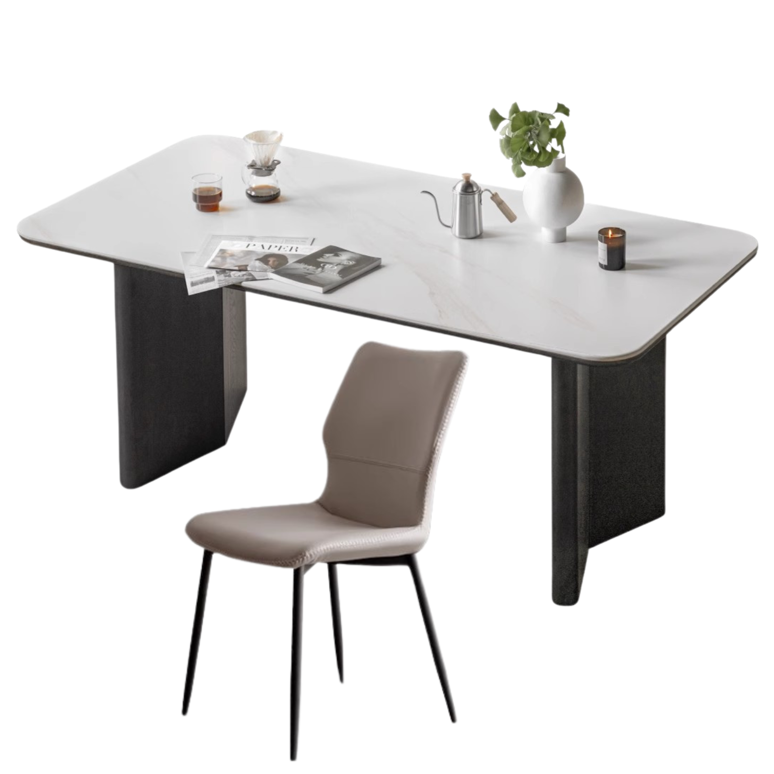78.7x35.4x29.9 inch / 200x900x76cm / Black Color top White color / Dining table