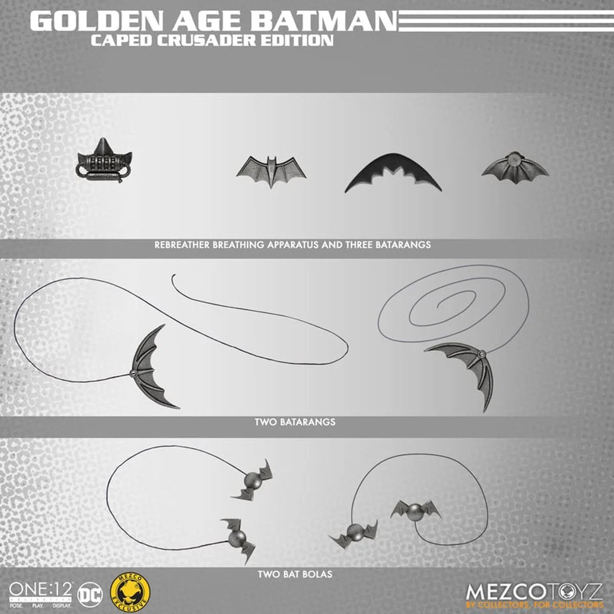 Batman Golden Age Caped Crusader Edition One:12 Scale Action Figure - Collectible DC Comics Superhero for Display & Gifts