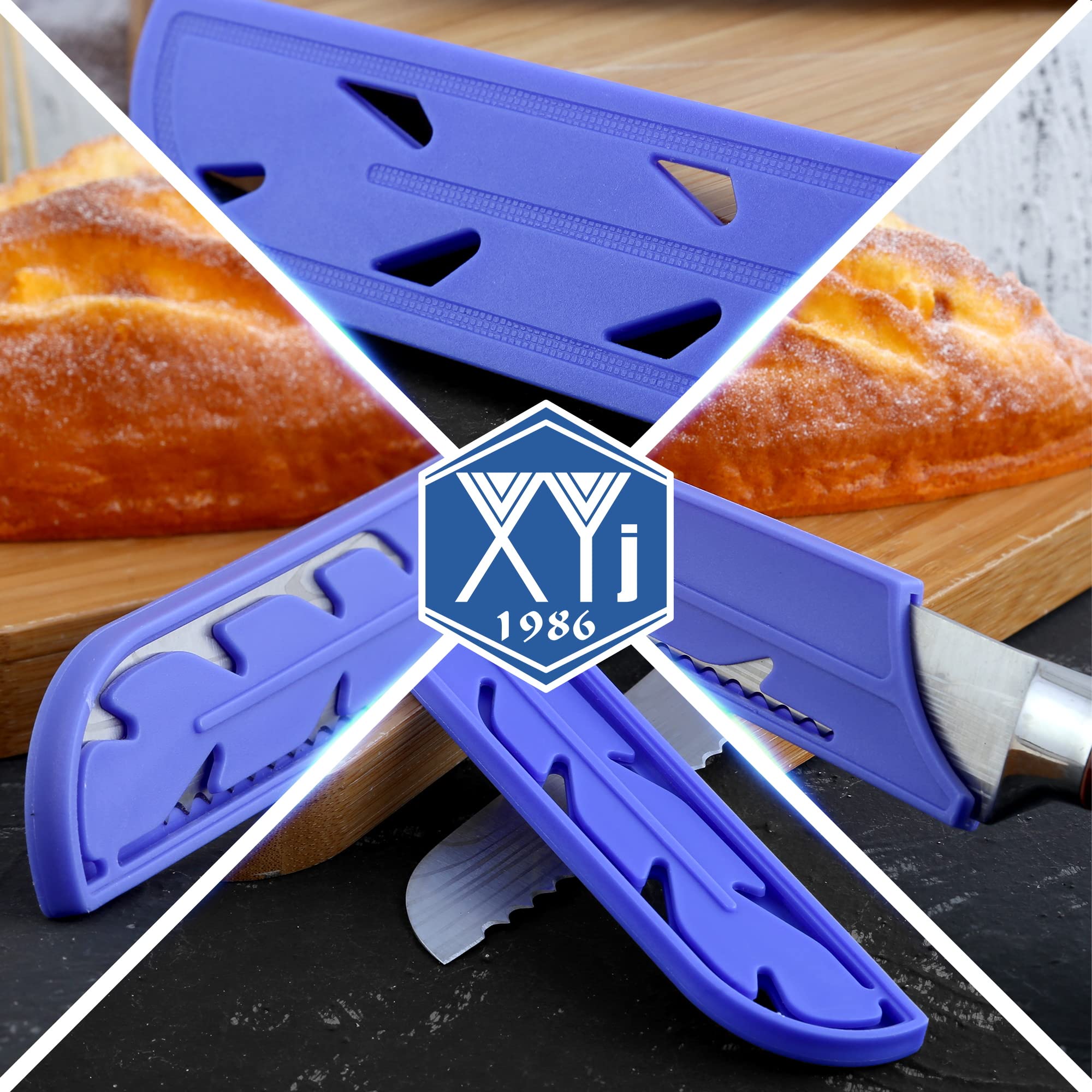 2-Pack Universal Safety Knife Covers - Blue Blade Guards for 8
