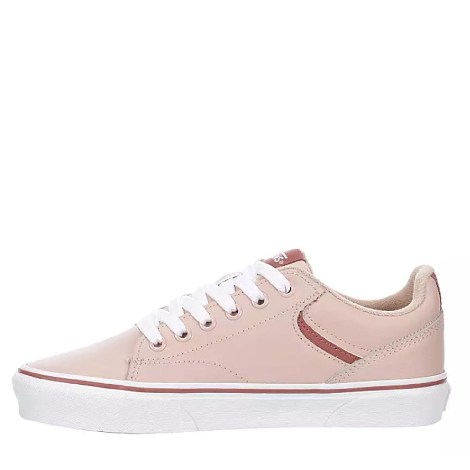 Vans Unisex Seldan Lace-Up Low-Top Sneakers - Tumbled Leather in Dusty Rose | Casual Streetwear & Skate Shoes for Men & Women