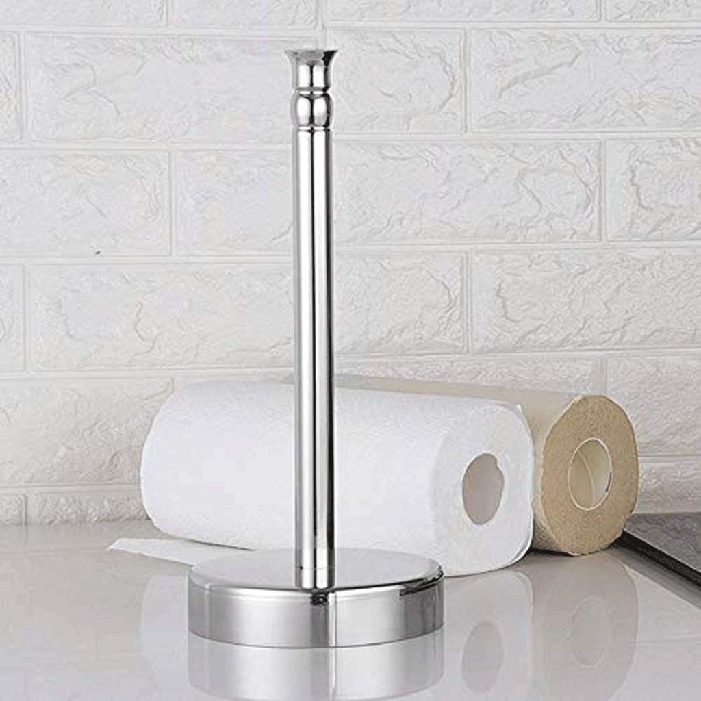 Stainless Steel Paper Towel Holder with Base - Vertical Design Kitchen Countertop Organizer for Bathroom, Office & Home Use | Durable & Stylish Storage Solution
