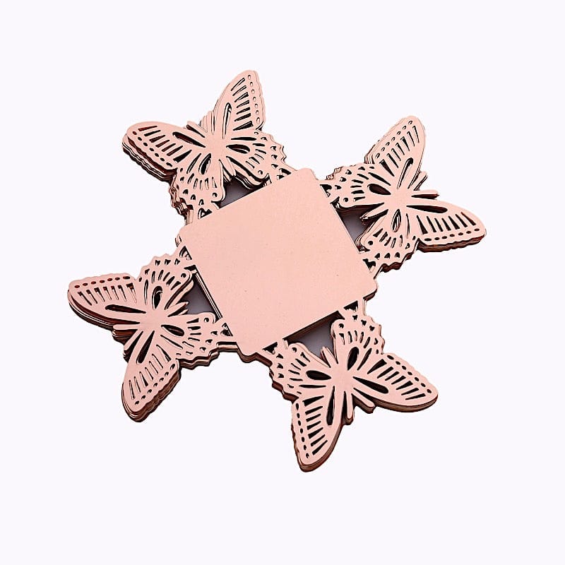 50 Gold Metallic 4 Butterfly Mini Square Cupcake Liners for Desserts - Perfect for Birthday Parties, Baby Showers & Wedding Decorations