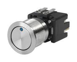 MSM LA 19mm Blue Illuminated Push Button Switch - 12A 250VAC, 30VDC - Metal Housing with 0.05 Million Operations - Perfect for Industrial Control Panels, Machinery, and Automation Equipment