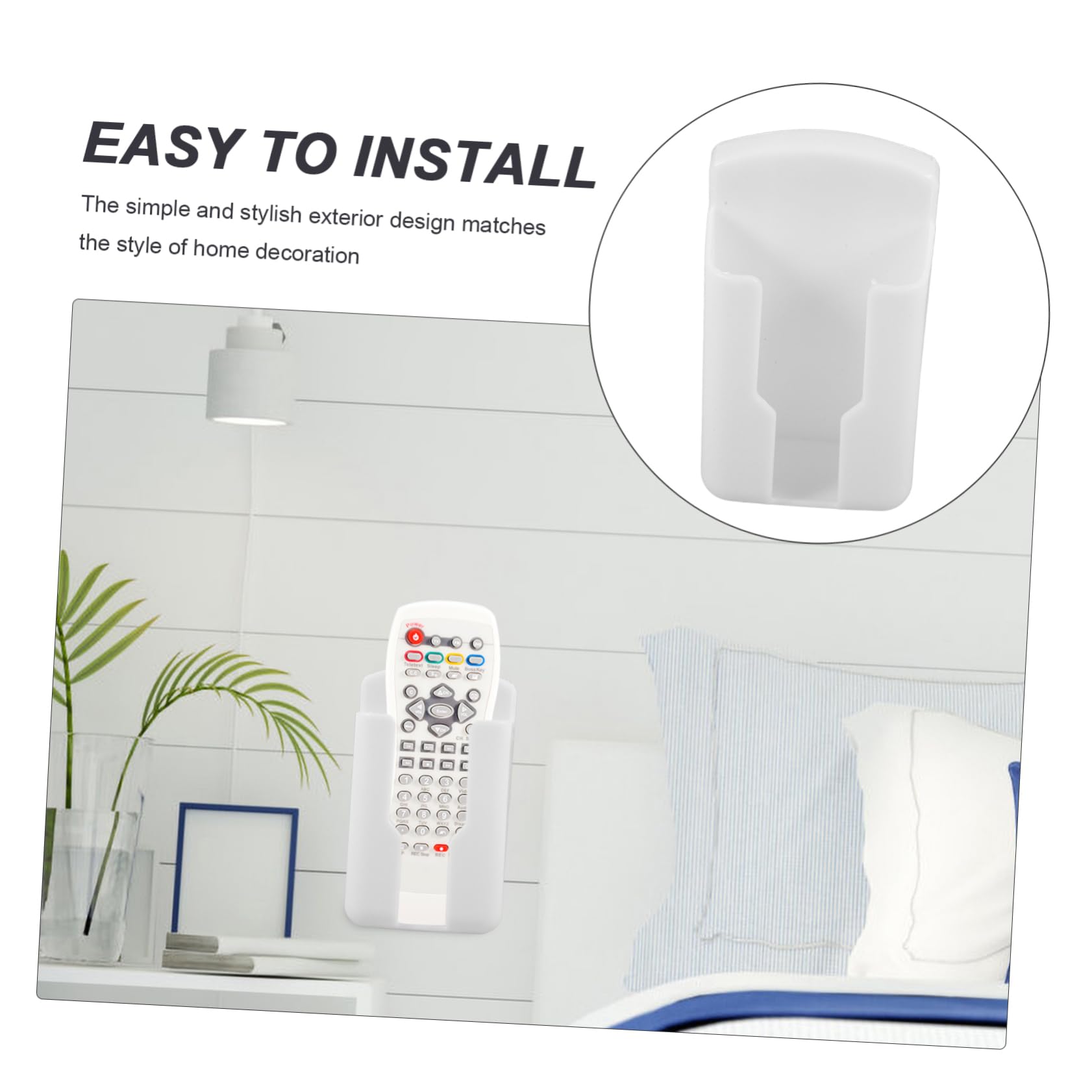 Zerodeko 10-Pack Wall Mount Bedside Organizer - Easy Install Remote Holder for TV, Phone & Essentials | Perfect for Bedroom, Living Room & Dorm Organization