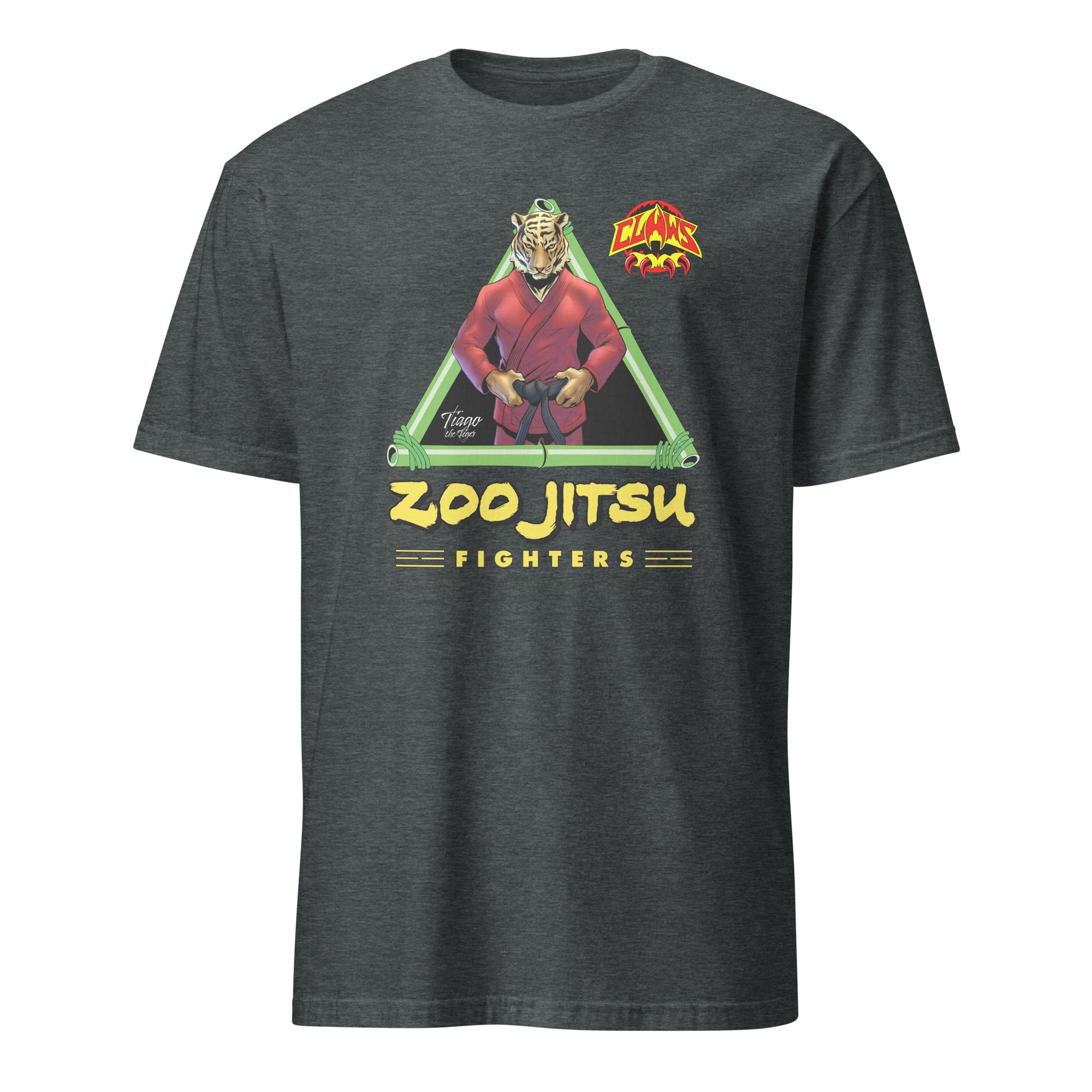 Zoo Jitsu Fighters Tiago the Tiger Unisex Short Sleeve T-Shirt - Cool Graphic Tee for MMA Fans, Streetwear & Casual Outfits
