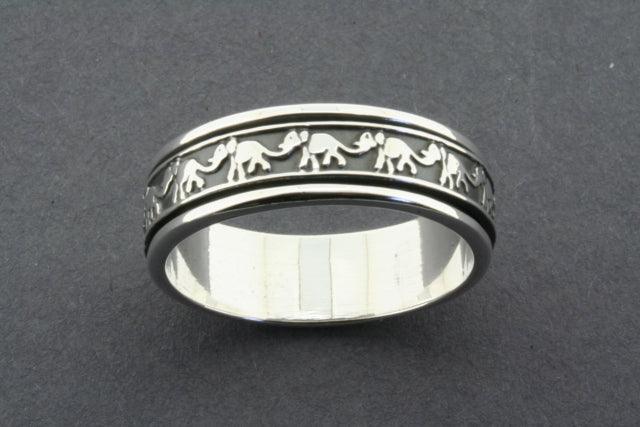 Elephant Spinner Ring - Sterling Silver Adjustable Band for Stress Relief & Meditation | Perfect Gift for Yoga & Mindfulness Enthusiasts