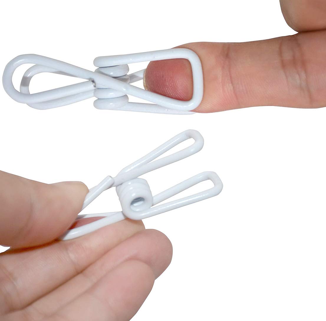 20 Pcs 2 Inch Black and White Chip Clips - PVC Coated High Elasticity Steel Clothes Pins for Food Storage, Sealing Bags & Laundry Hanging - Perfect for Kitchen, Pantry & Home Organization