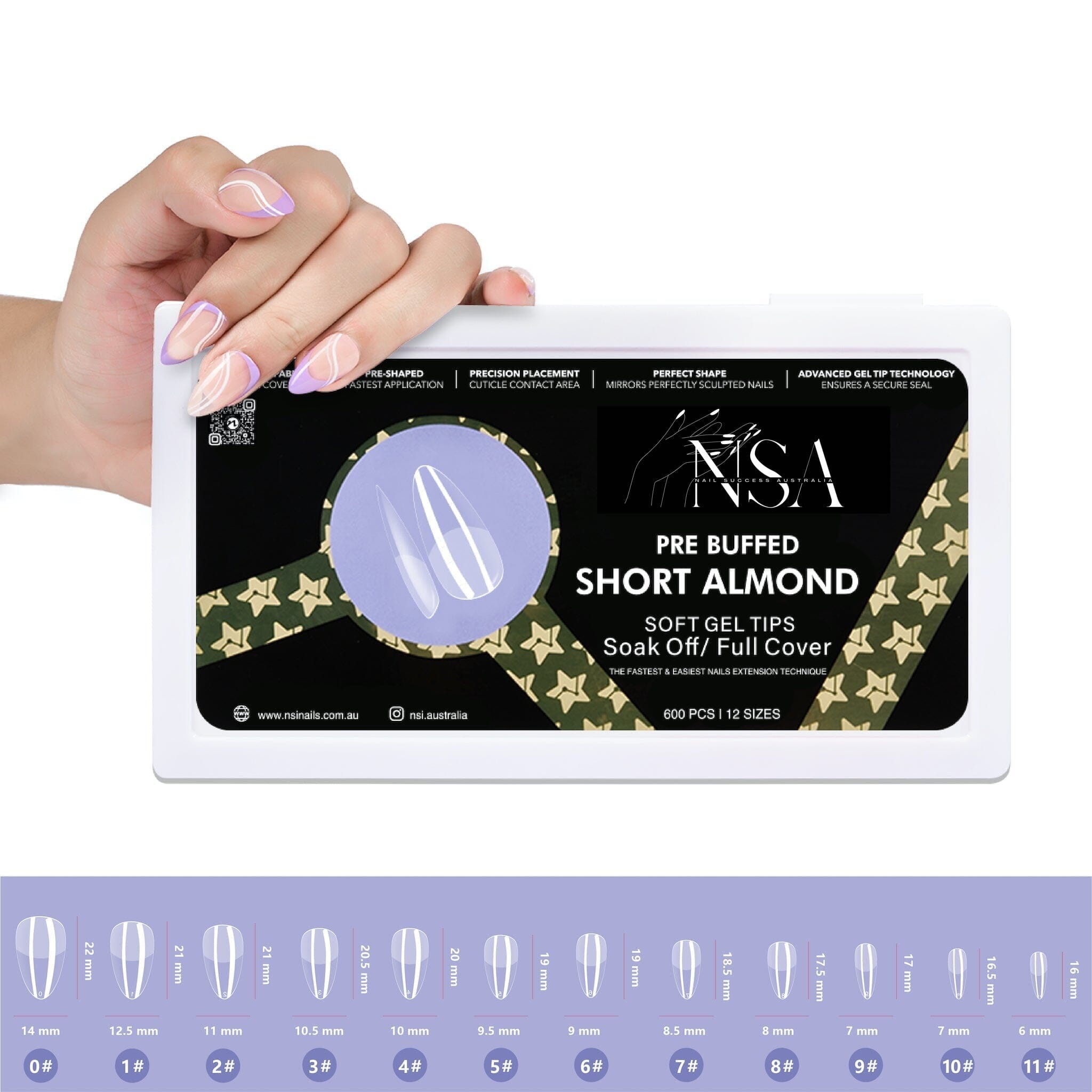 Gel Nail Extensions - Pre Buffed Tips for Strong & Natural-Looking Nails | Perfect for DIY Manicures & Salon Quality Results