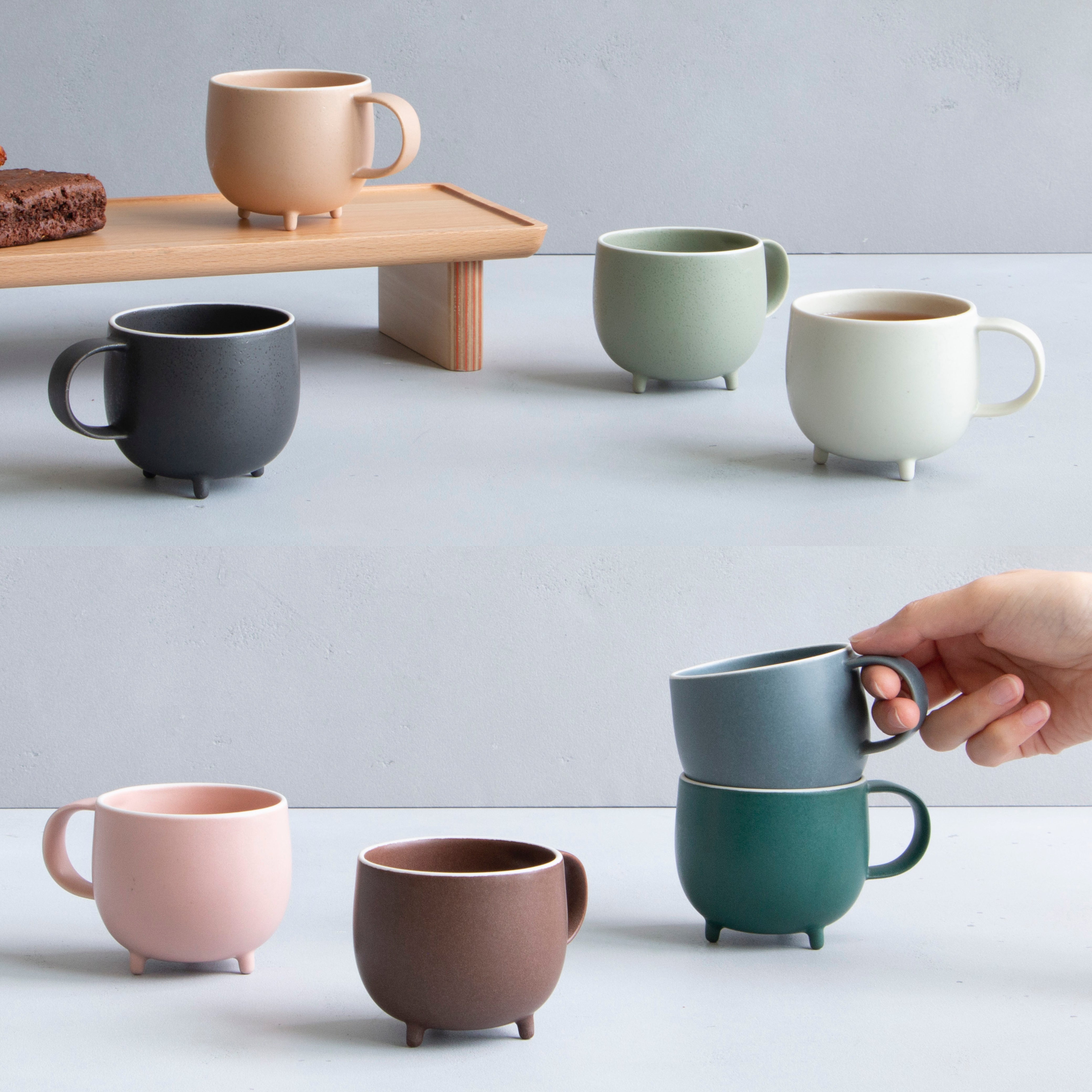 Marumi Series Three Legs Round Mug Cup 180ml - Perfect for Coffee, Tea & Hot Drinks at Home or Office