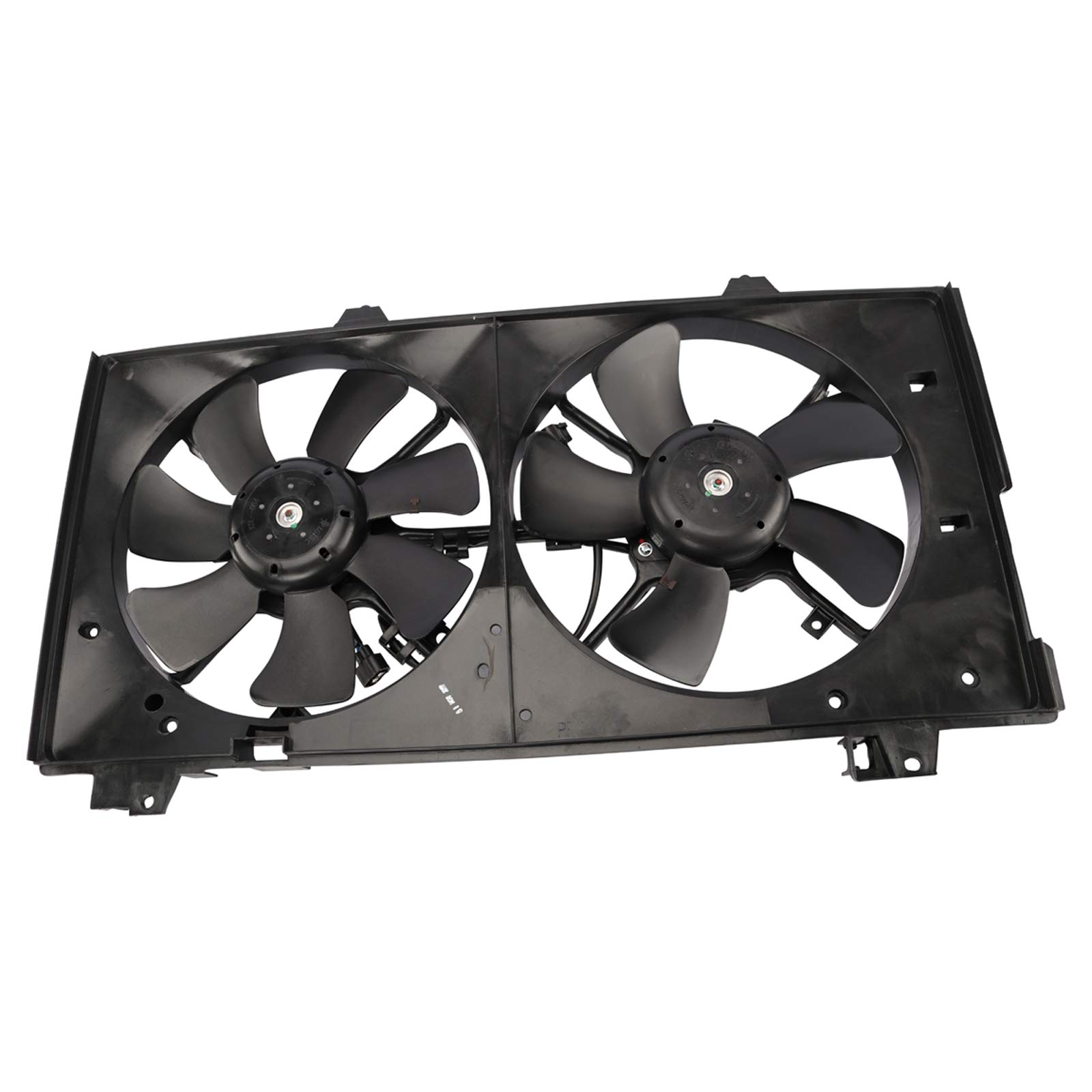 TRQ Radiator Dual Cooling Fan Assembly Compatible with 2003-2008 Mazda 6 2.3L 3.0L - MA3115128 - High Performance Cooling System Replacement Part for Overheating Prevention - Perfect for Summer Driving & Heavy Traffic Conditions