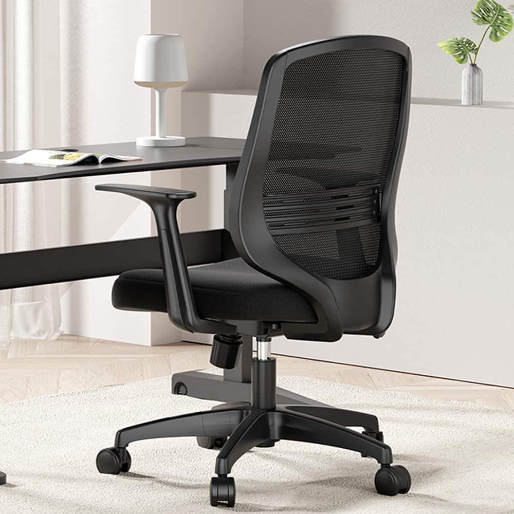 Hbada Ergonomic Mesh Office Chair with Adjustable Height & Lumbar Support - Black - Perfect for Home Office, Gaming & Study Desk