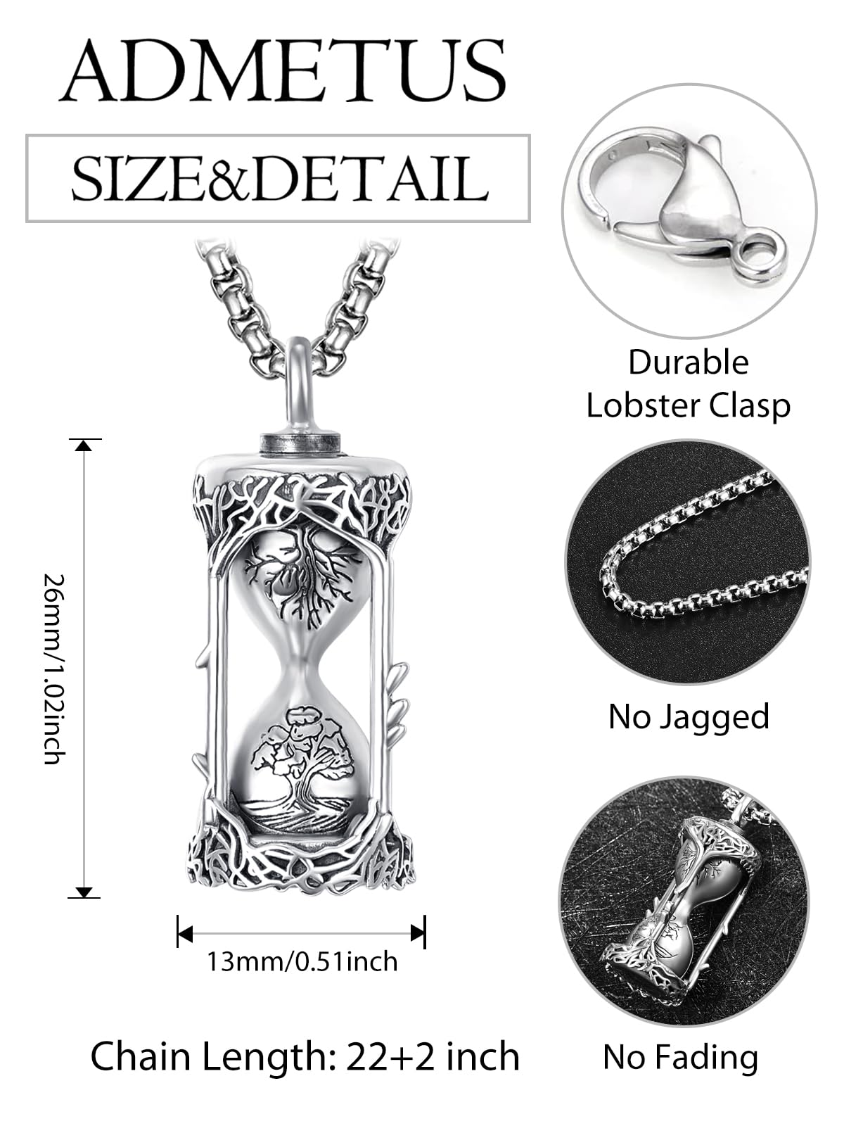Sterling Silver Tree of Life Urn Necklace - Memorial Jewelry for Ashes - Perfect for Remembrance, Sympathy Gifts & Keepsakes